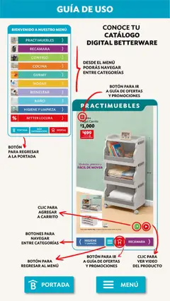 Vista previa de Betterware campaña 6 2026, nuevo folleto de la tienda, válido en México a partir del 01.06.2026 | Página: 114 | Productos: Repisa, Cocina, Baño, Video