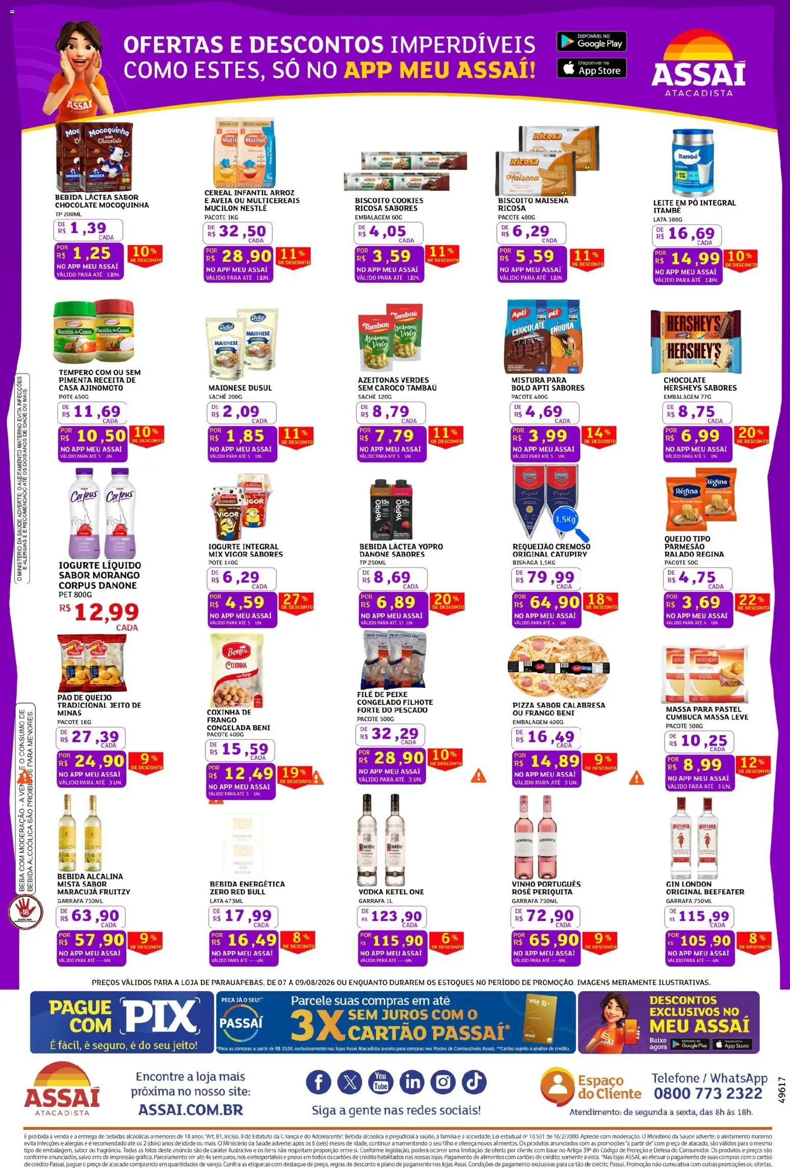 Assaí Atacadista Folheto - válido de 07/08/2026 | Página: 3 | Produtos: Bebidas, Arroz, Base, Frango