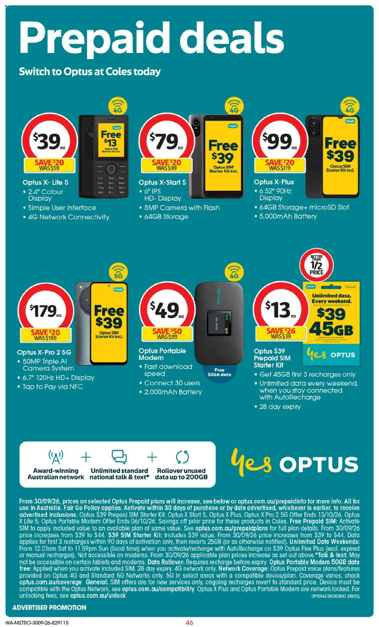 Coles catalogue - valid from 30/09/2026 | Page: 46 | Products: Phone, Smartphone, Nano, Mobile