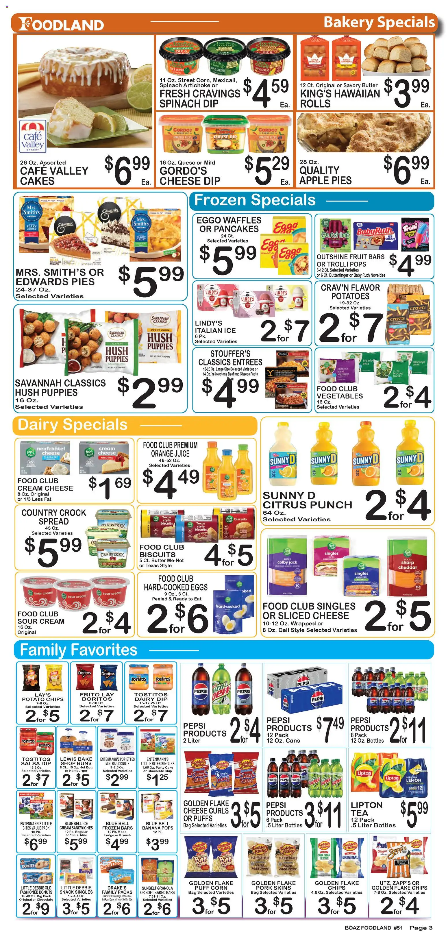 Foodland Weekly Ad - valid from 06/23/2026 | Page: 3 | Products: Spinach, Pork, Pasta, Chocolate Chip