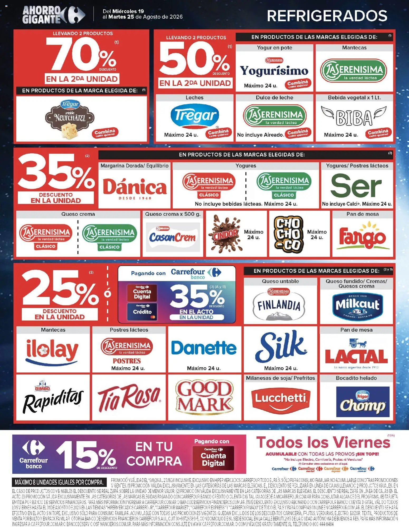 Carrefour ofertas │ válido desde el 19/08/2026 | Página: 9 | Productos: Dulce de leche, Leche, Queso, Yogur