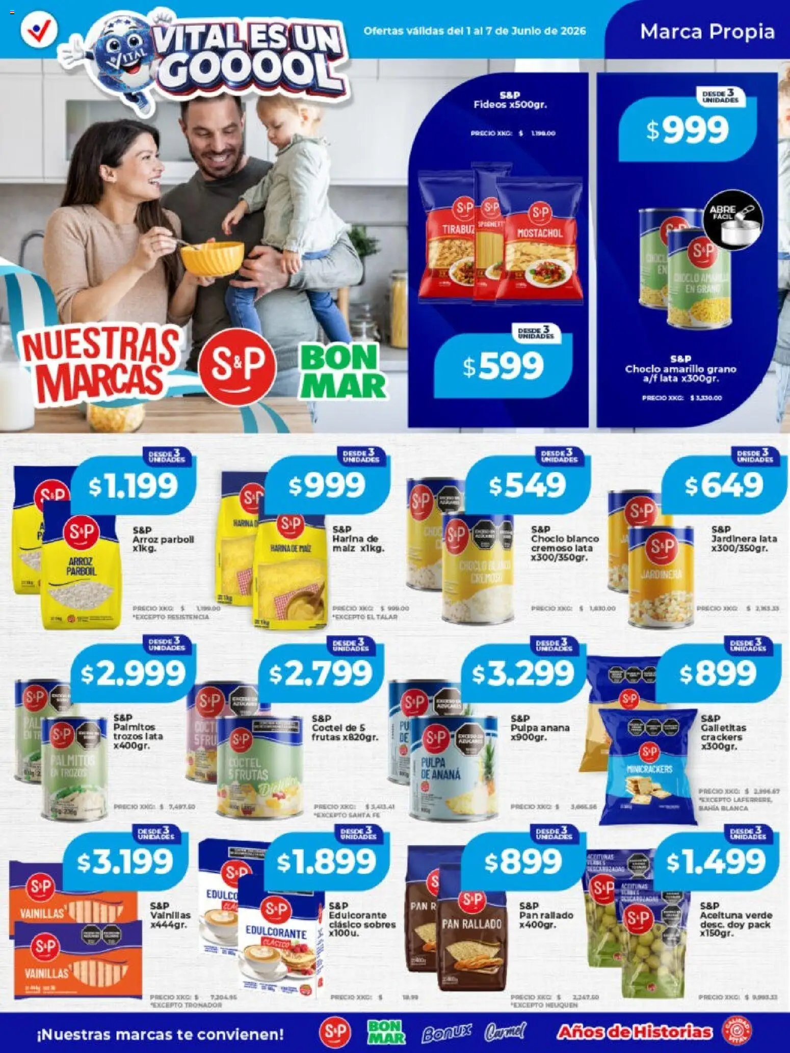 Vital - Especial nuestras marcas │ válido desde el 01.06.2026 | Página: 1 | Productos: Galletitas, Palmitos, Arroz, Té