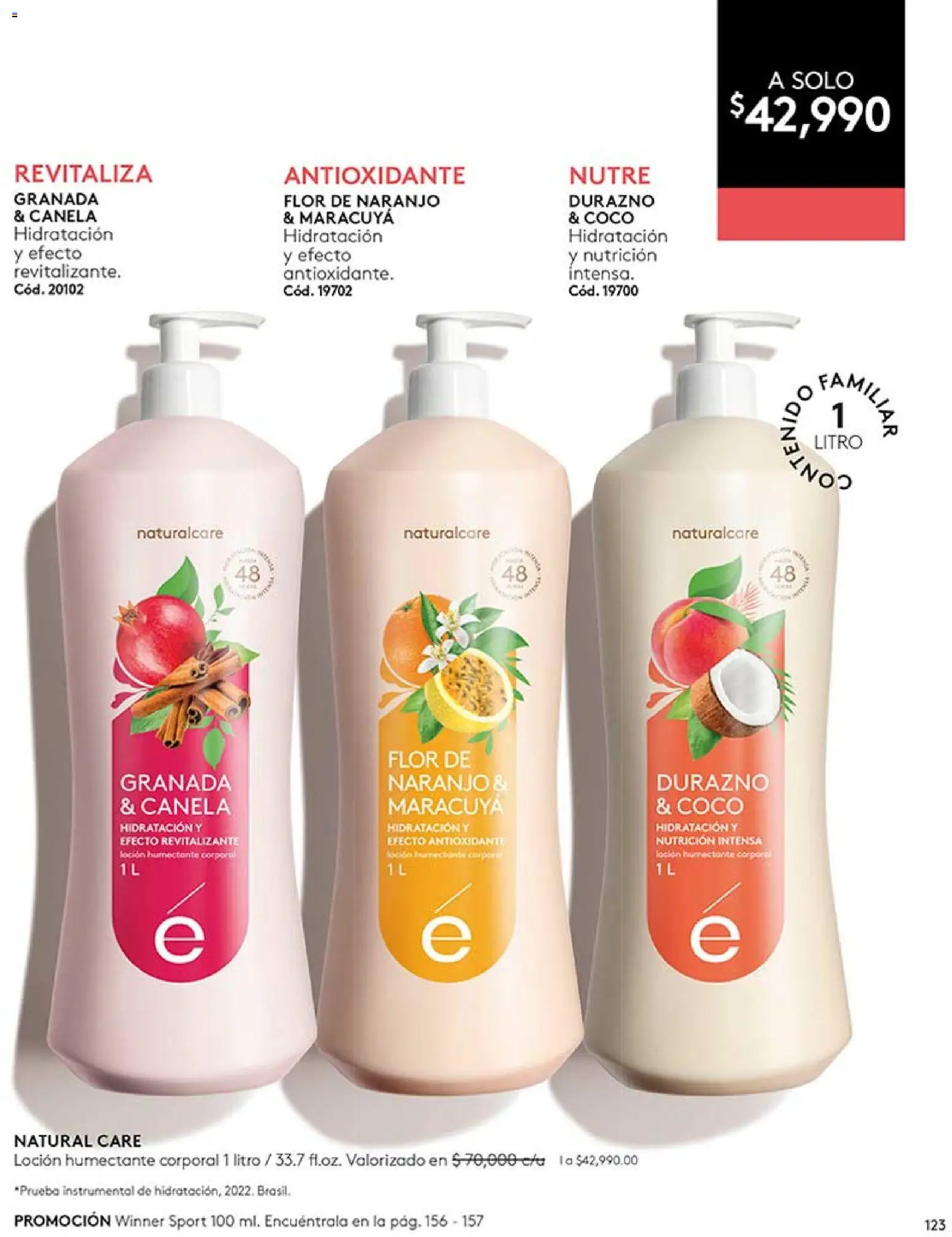 Ésika revista - valida desde el 17/07/2026 | Página: 123 | Productos: Loción, Maracuyá, Coco, Durazno