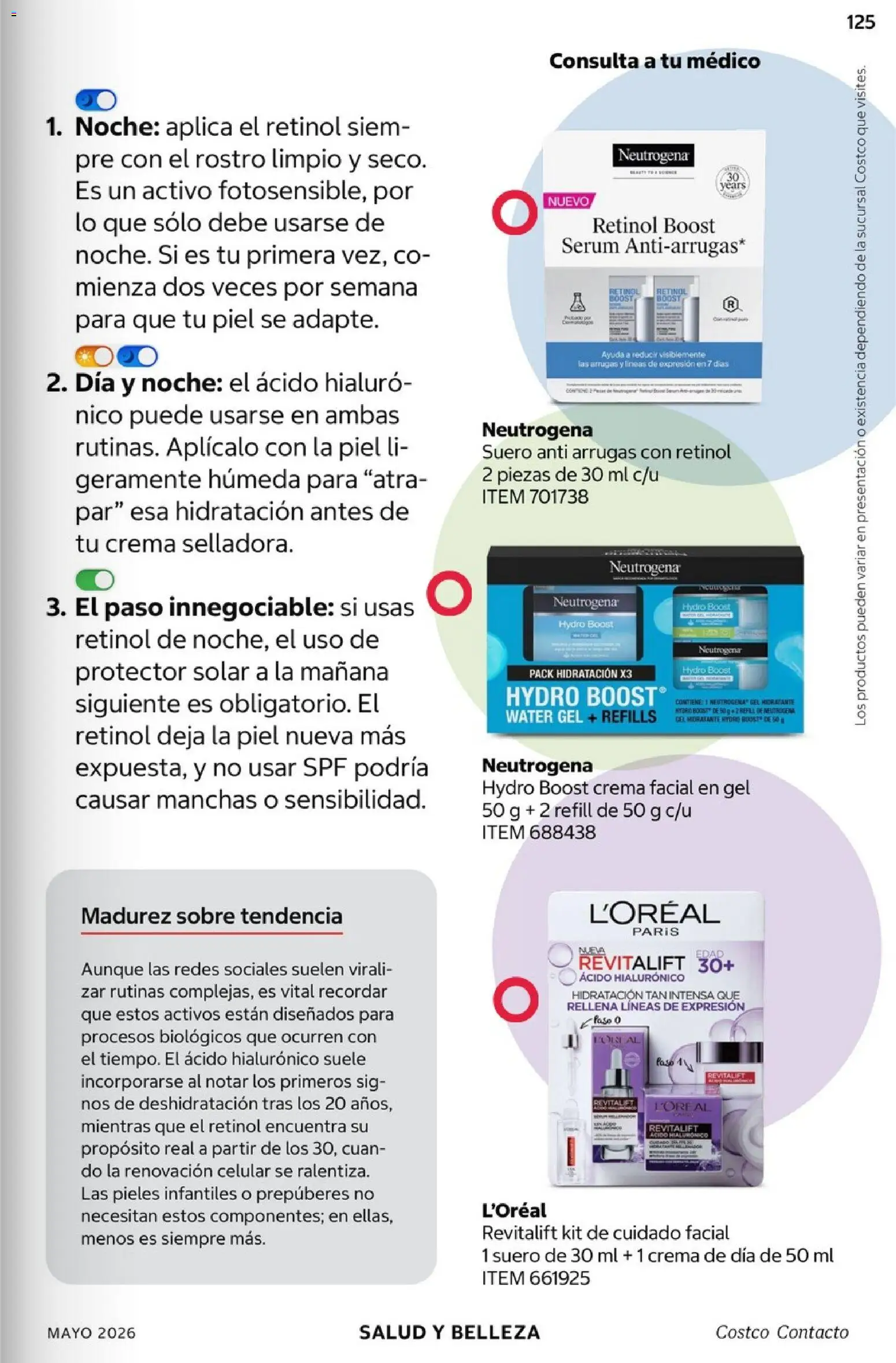 Nuevas ofertas de Costco válidas en toda la República Mexicana desde el 01.05.2026. ¡Encuentra las mejores ofertas en Costco Revista Mayo 2026! | Página: 125 | Productos: Serum, Crema, Sobre, Protector solar