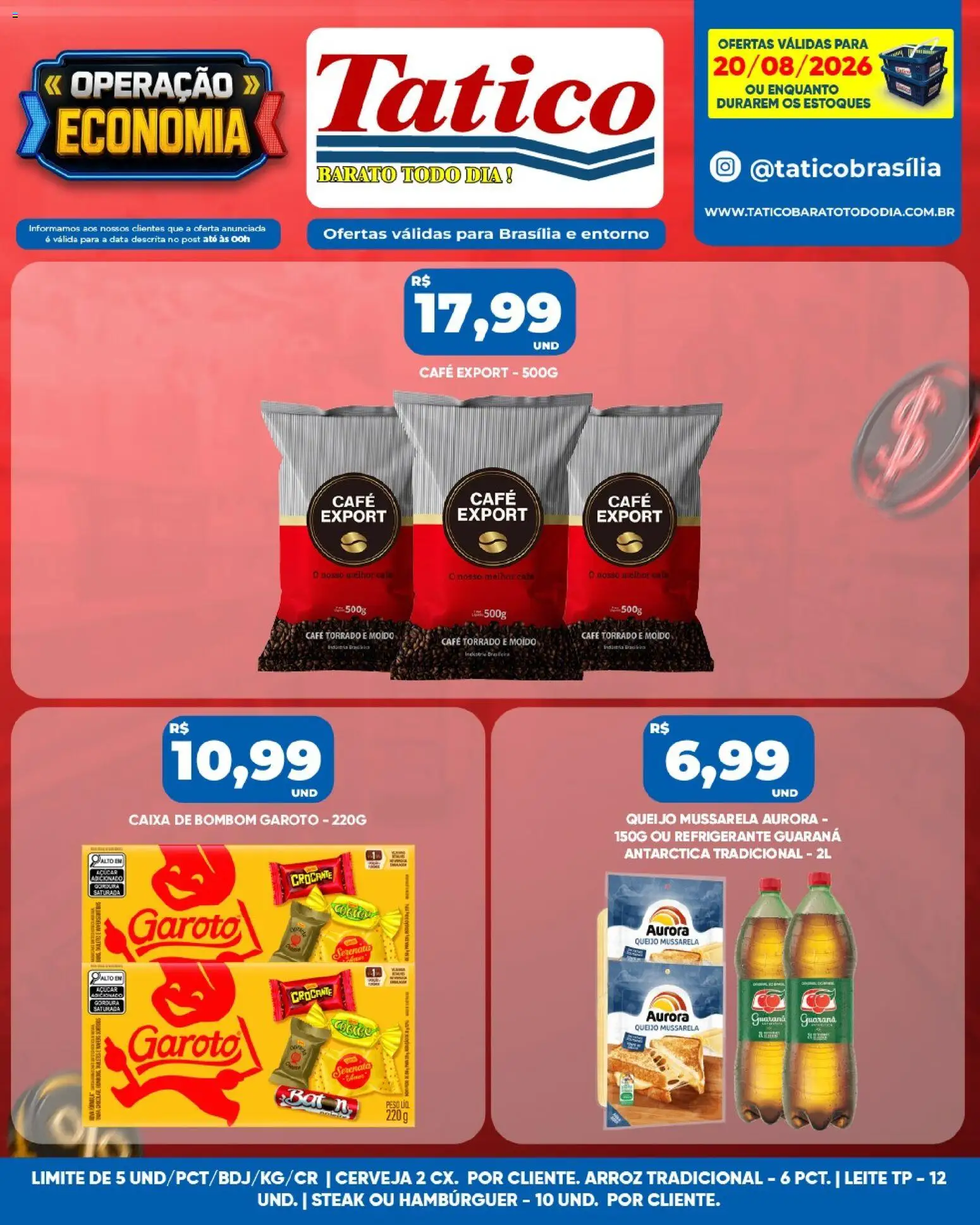 Tatico Folheto - válido de 20/08/2026 | Página: 8 | Produtos: Caixa, Café, Arroz, Caixa de bombom