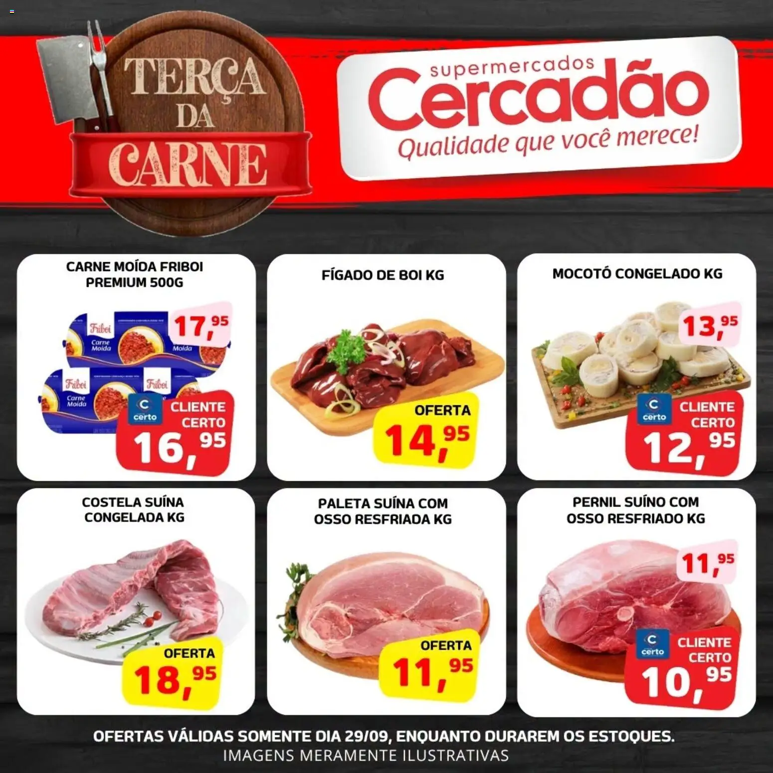 Cercadão Folheto - válido de 29/09/2026 | Página: 2 | Produtos: Pernil, Paleta suína, Fígado, Carne moida friboi