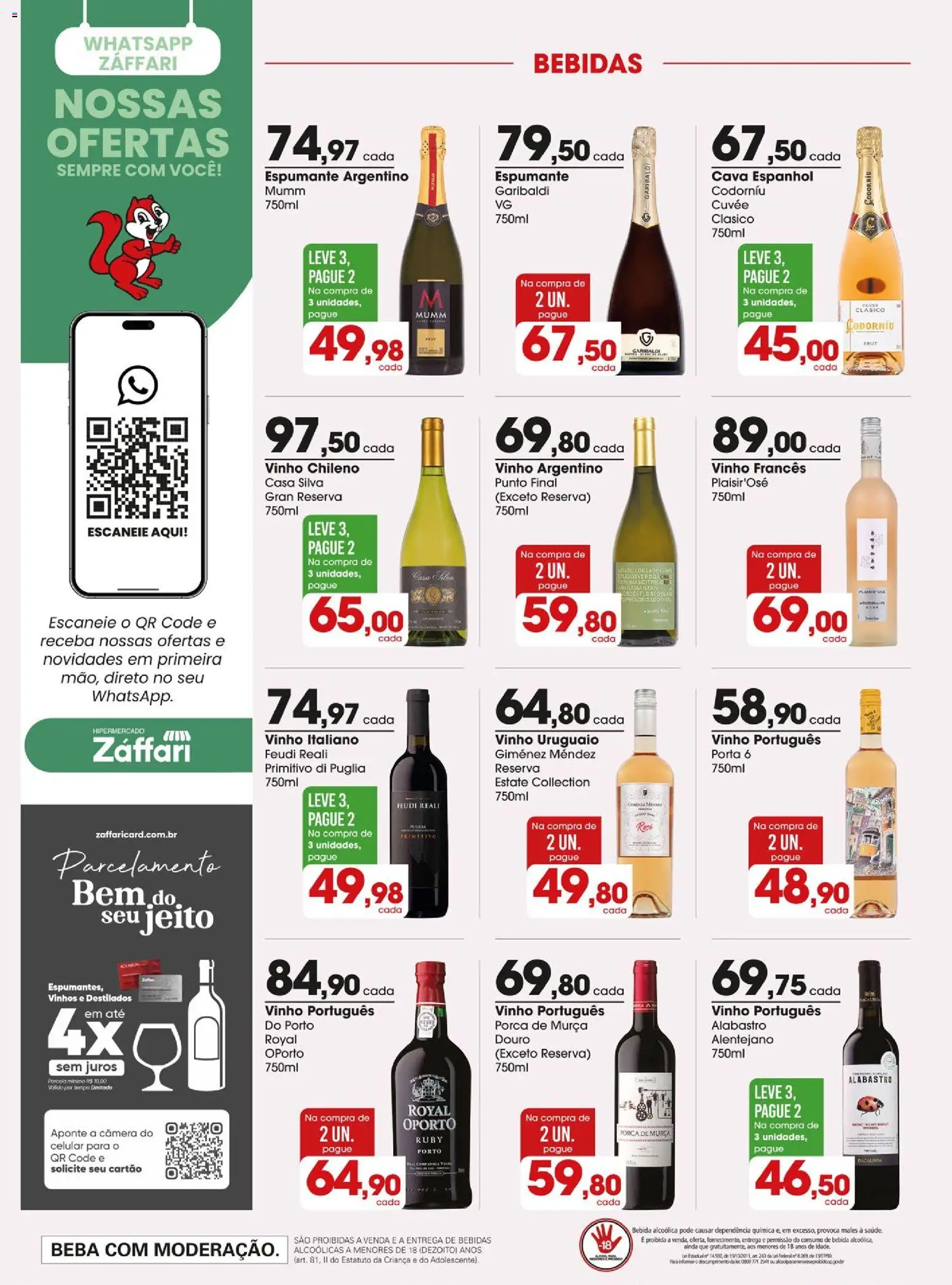 Zaffari Folheto - válido de 25/08/2026 | Página: 12 | Produtos: Celular, Porta, Vinho, Câmera