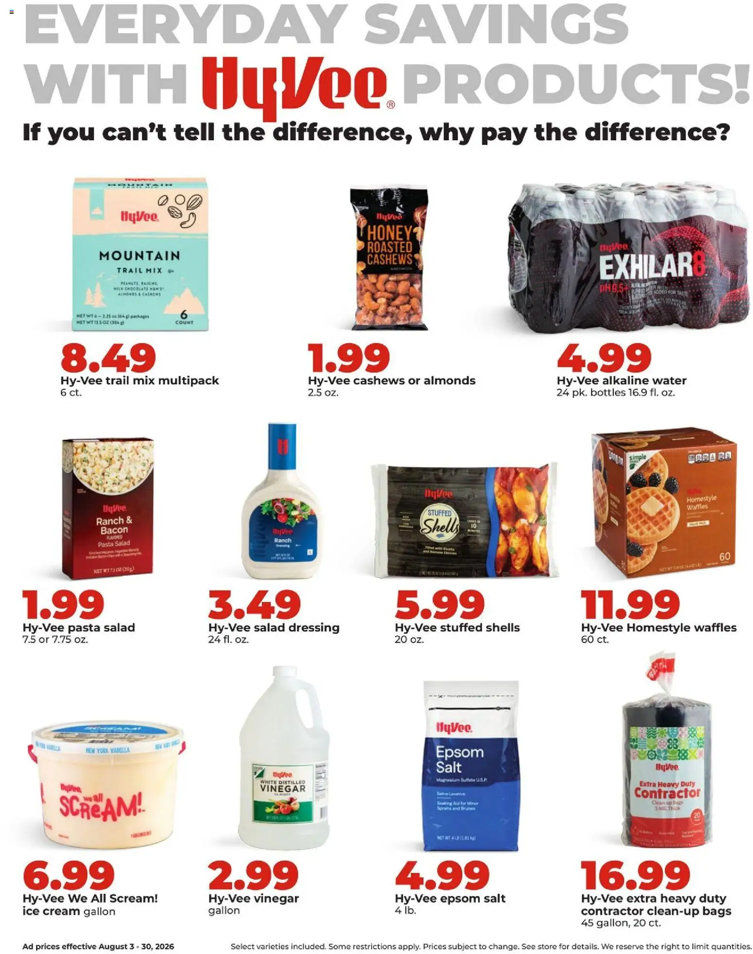 HyVee Monthly Ad - valid from 08/03/2026 | Page: 15 | Products: Milk, Chocolate, Pasta, Salt