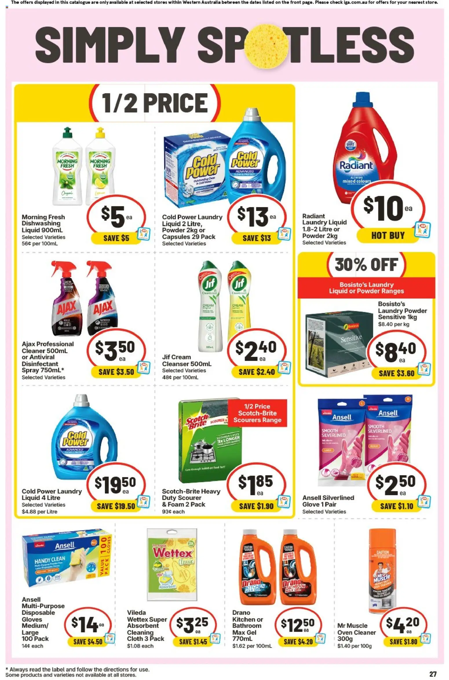 IGA catalogue - valid from 17.06.2026 | Page: 27 | Products: Cloth, Cleaner, Gloves, Bathroom