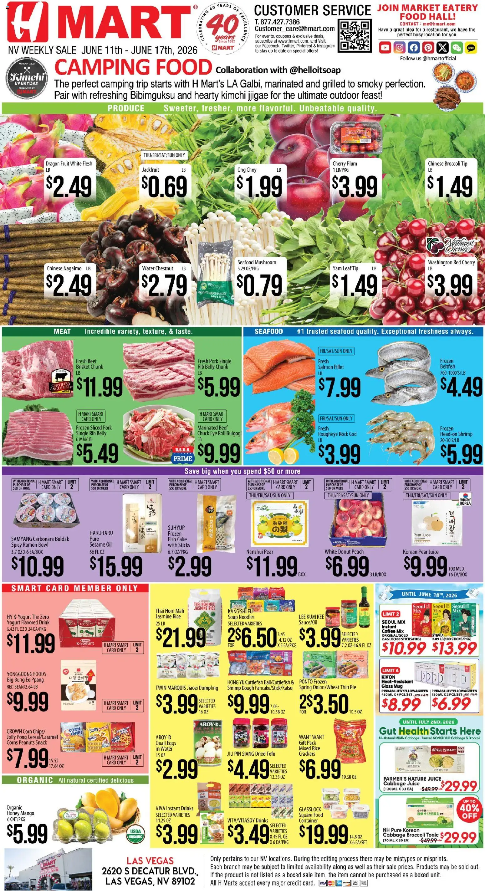 Hmart ENGLISH - Nevada - valid from 11.06.2026 | Page: 1 | Products: Pork, Chips, Water, Pear