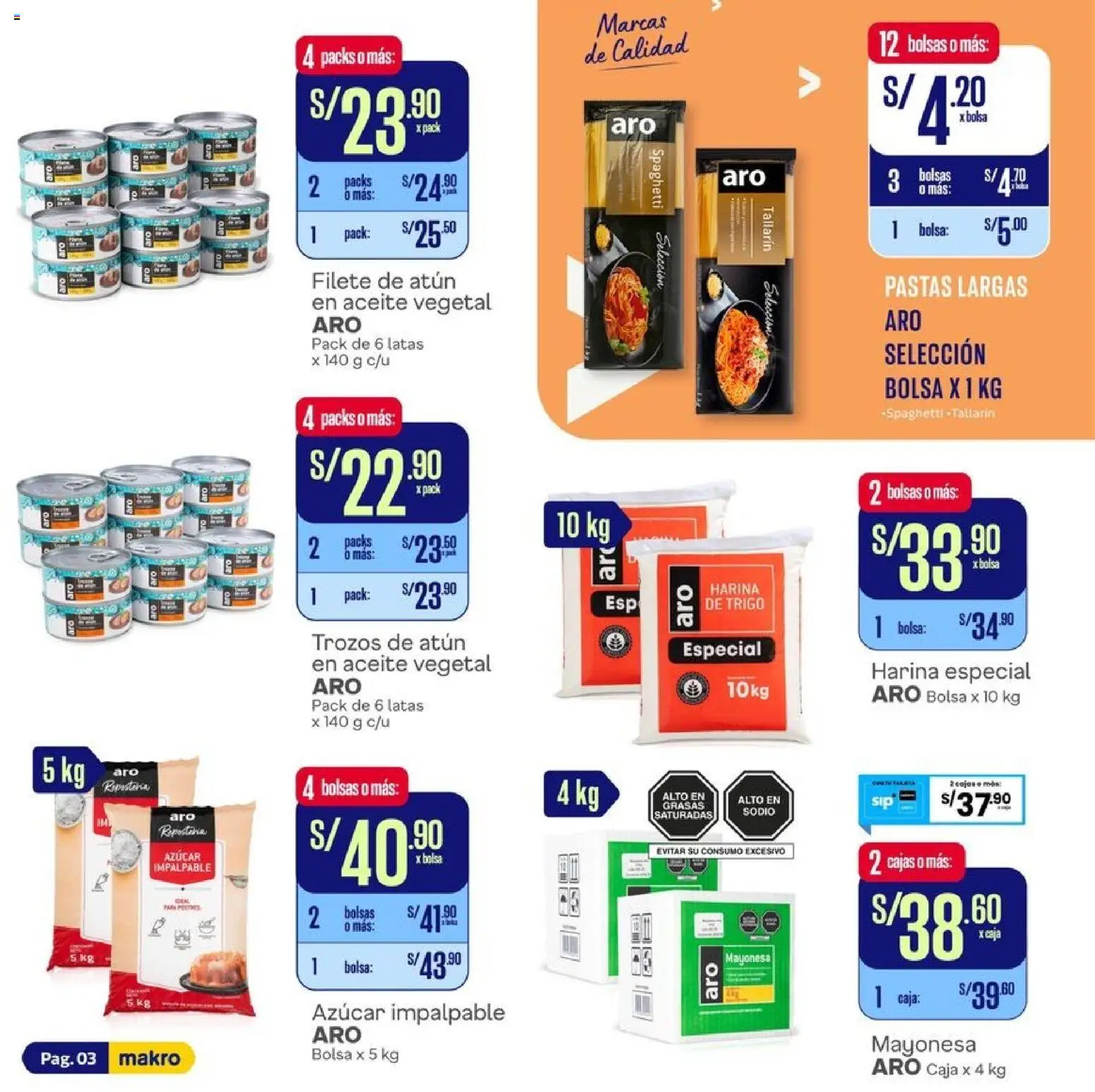 Catálogo Makro válido desde 10/09/2026 | Página: 3 | Productos: Mayonesa, Aceite vegetal, Filete, Bolsa
