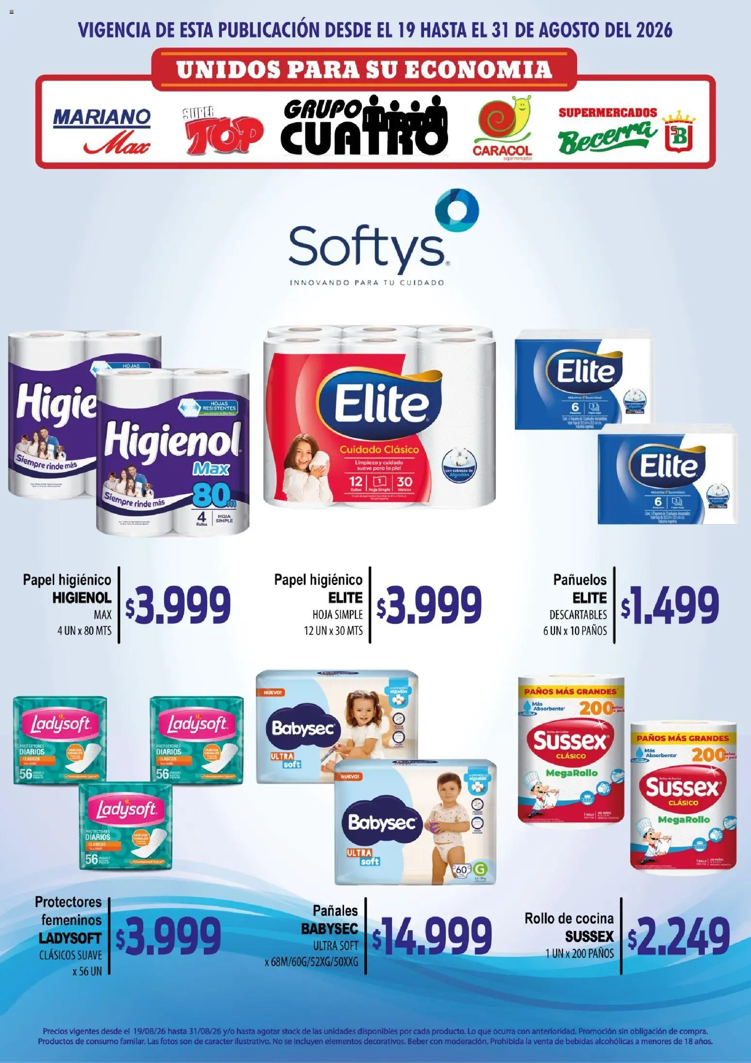 Mariano Max - Catálogo │ válido desde el 19/08/2026 | Página: 18 | Productos: Papel higiénico, Cocina, Bebidas, Diarios