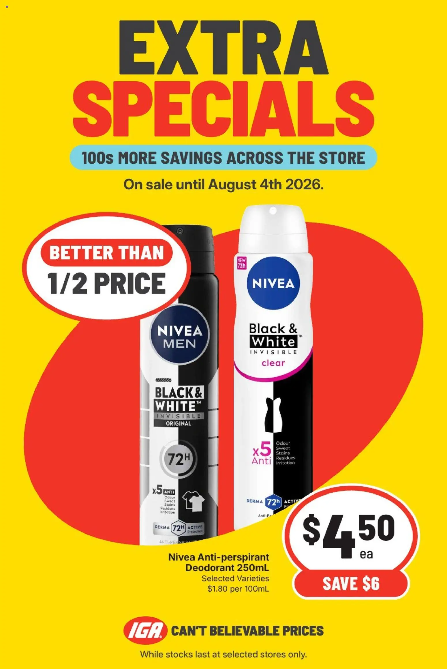 IGA catalogue - valid from 29/07/2026 | Page: 3 | Products: Deodorant, Antiperspirant