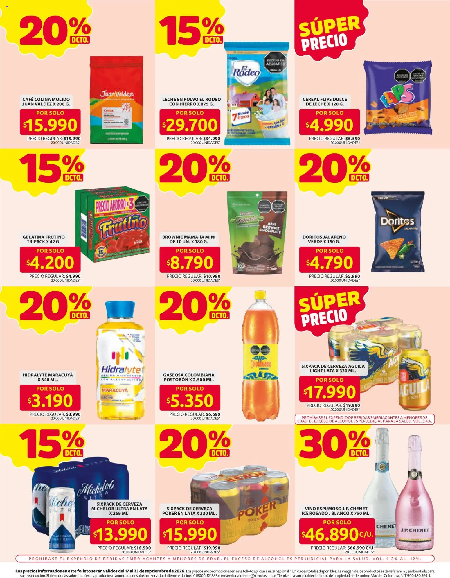 Ara revista - valida desde el 17/09/2026 | Página: 10 | Productos: Vino espumoso, Gelatina, Maracuyá, Polvo