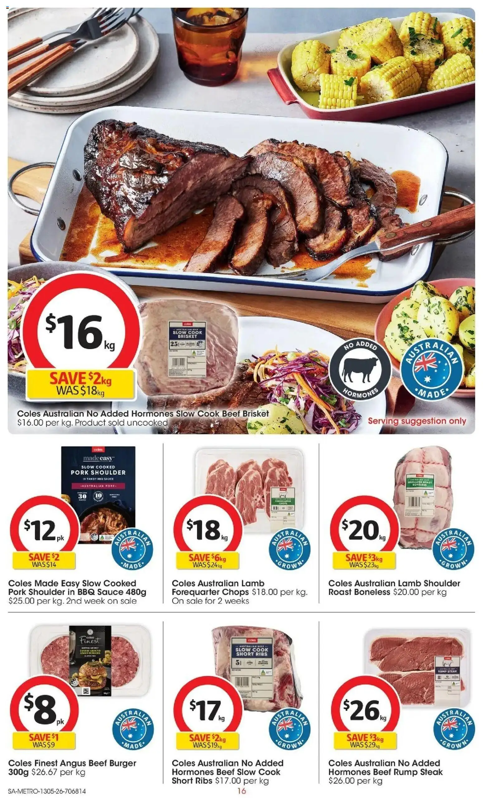 Coles catalogue - valid from 13.05.2026 | Page: 16 | Products: BBQ Sauce, Lamb, Beef, Sauce
