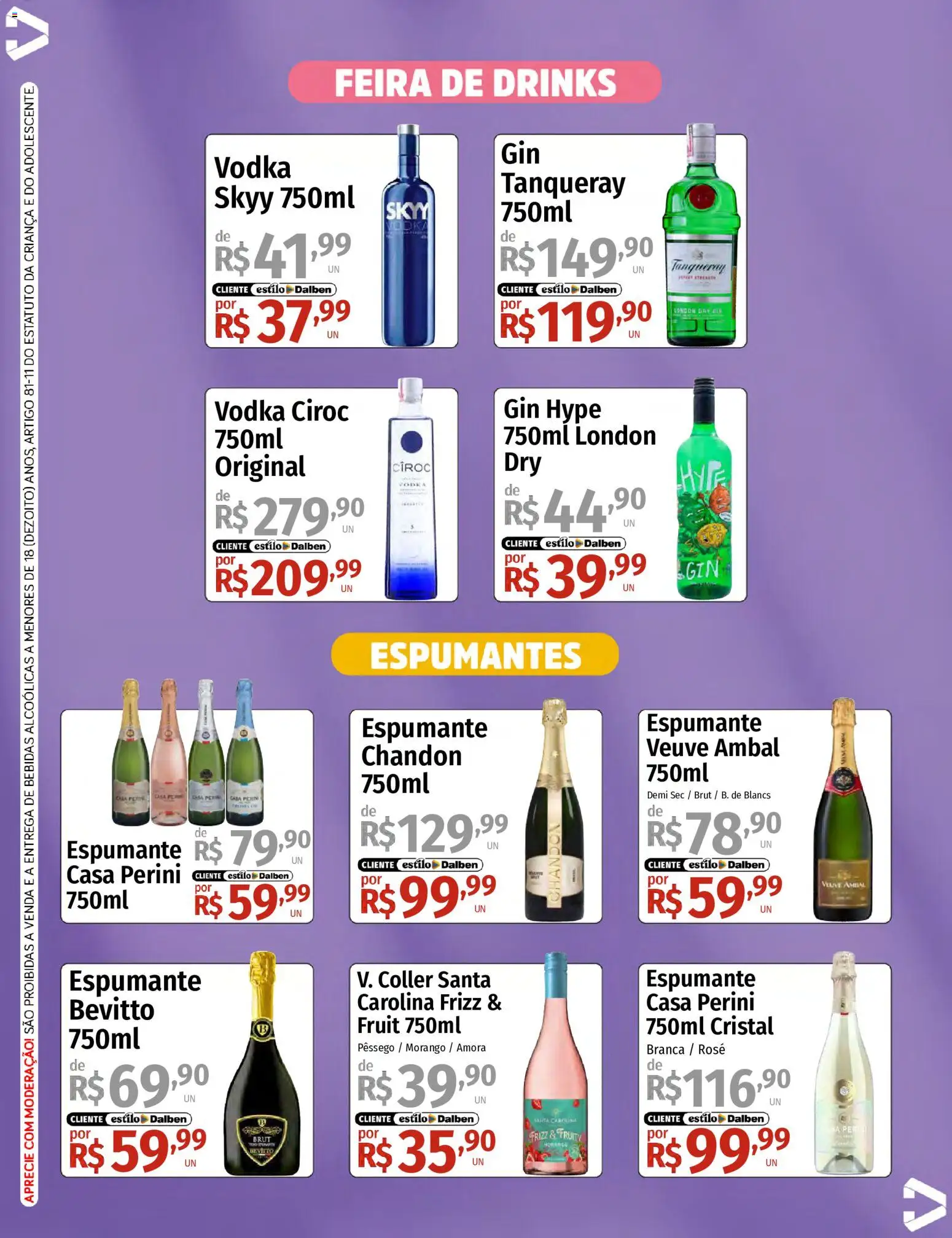 Supermercado Dalben Folheto - válido de 07/08/2026 | Página: 3 | Produtos: Pêssego, Espumante, Bebidas, Vodka