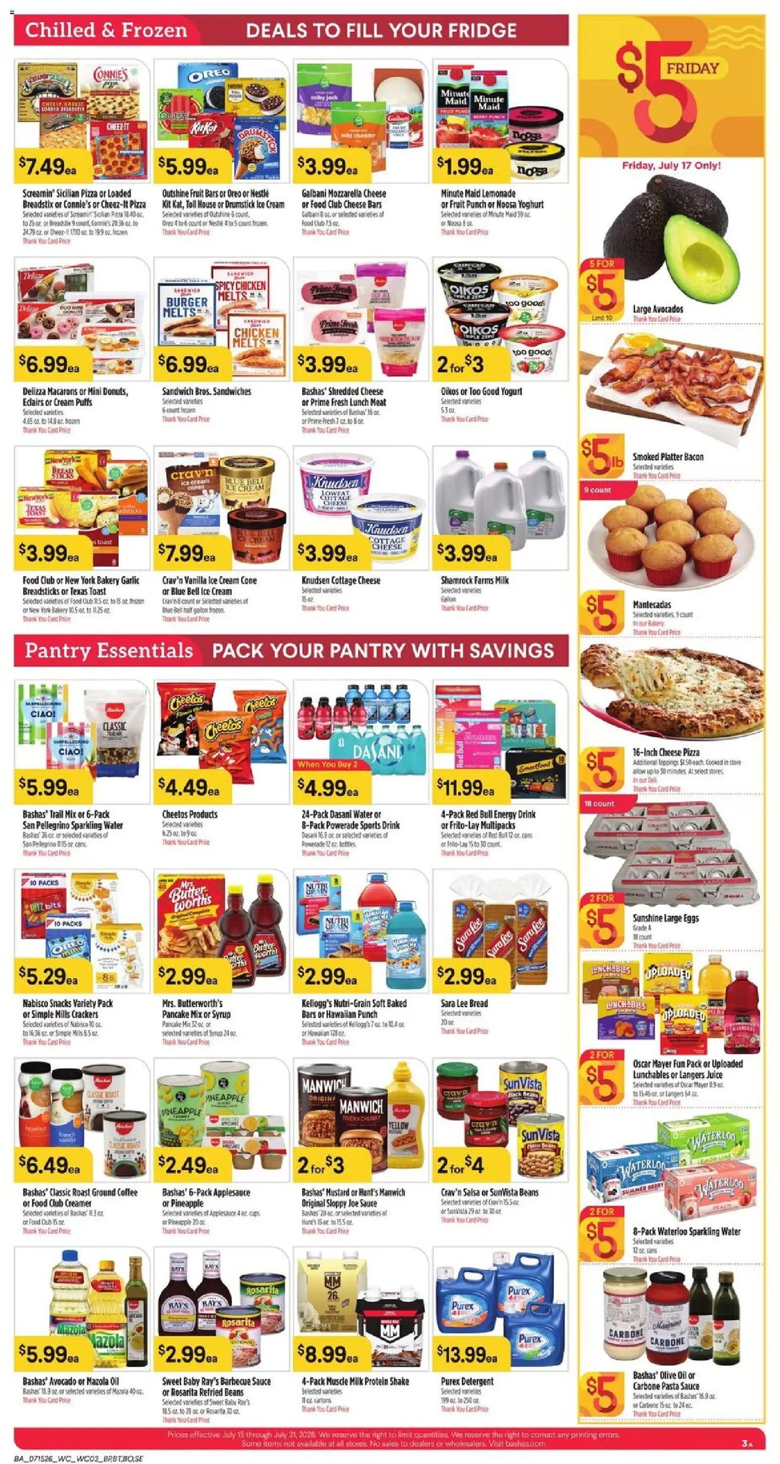 Basha's Weekly Ad - valid from 07/15/2026 | Page: 3 | Products: Yogurt, Oil, Pineapple, Detergent