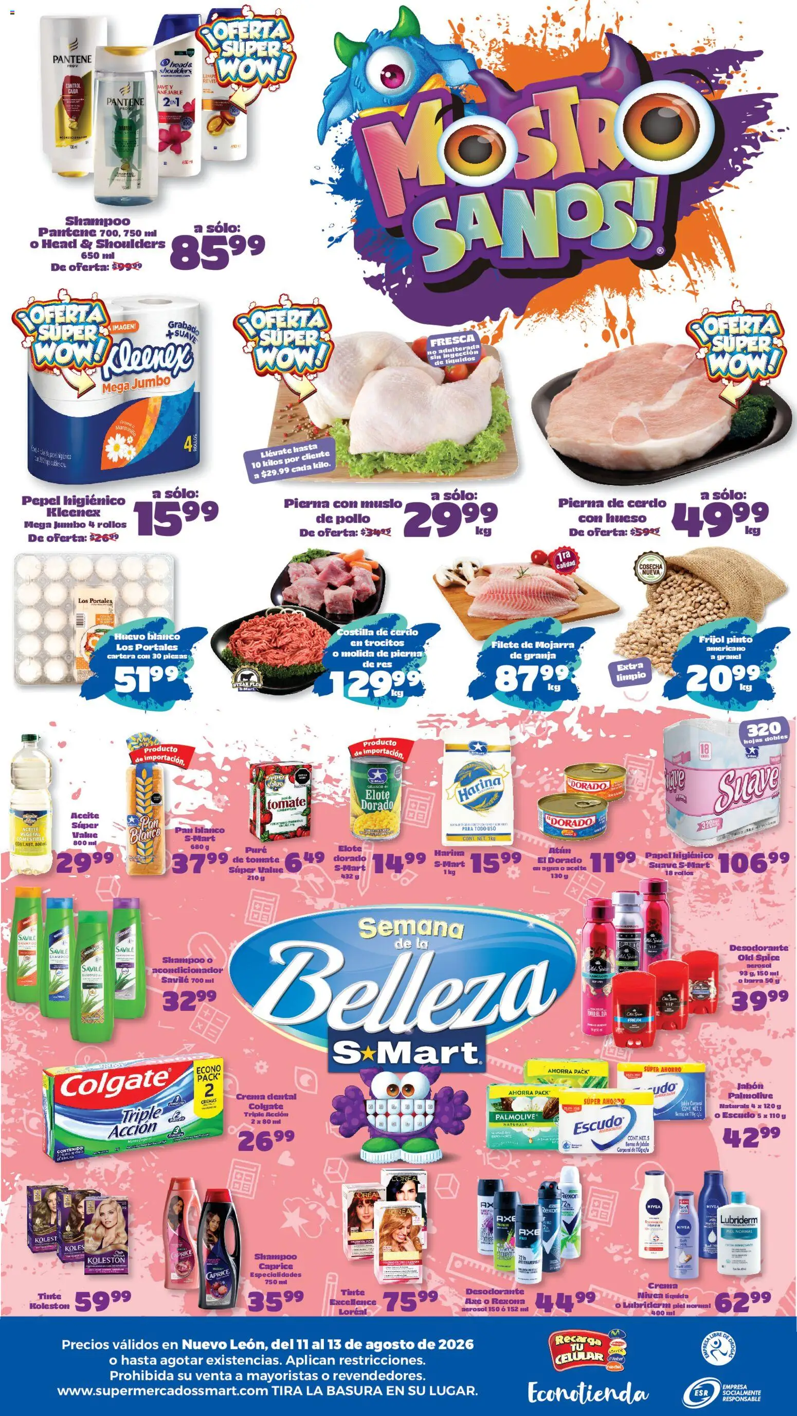 Nuevas ofertas de S-Mart válidas en toda la República Mexicana desde el 11/08/2026. ¡Encuentra las mejores ofertas en S-Mart folleto Monterrey! | Página: 2 | Productos: Desodorante, Papel higiénico, Barra, Acondicionador