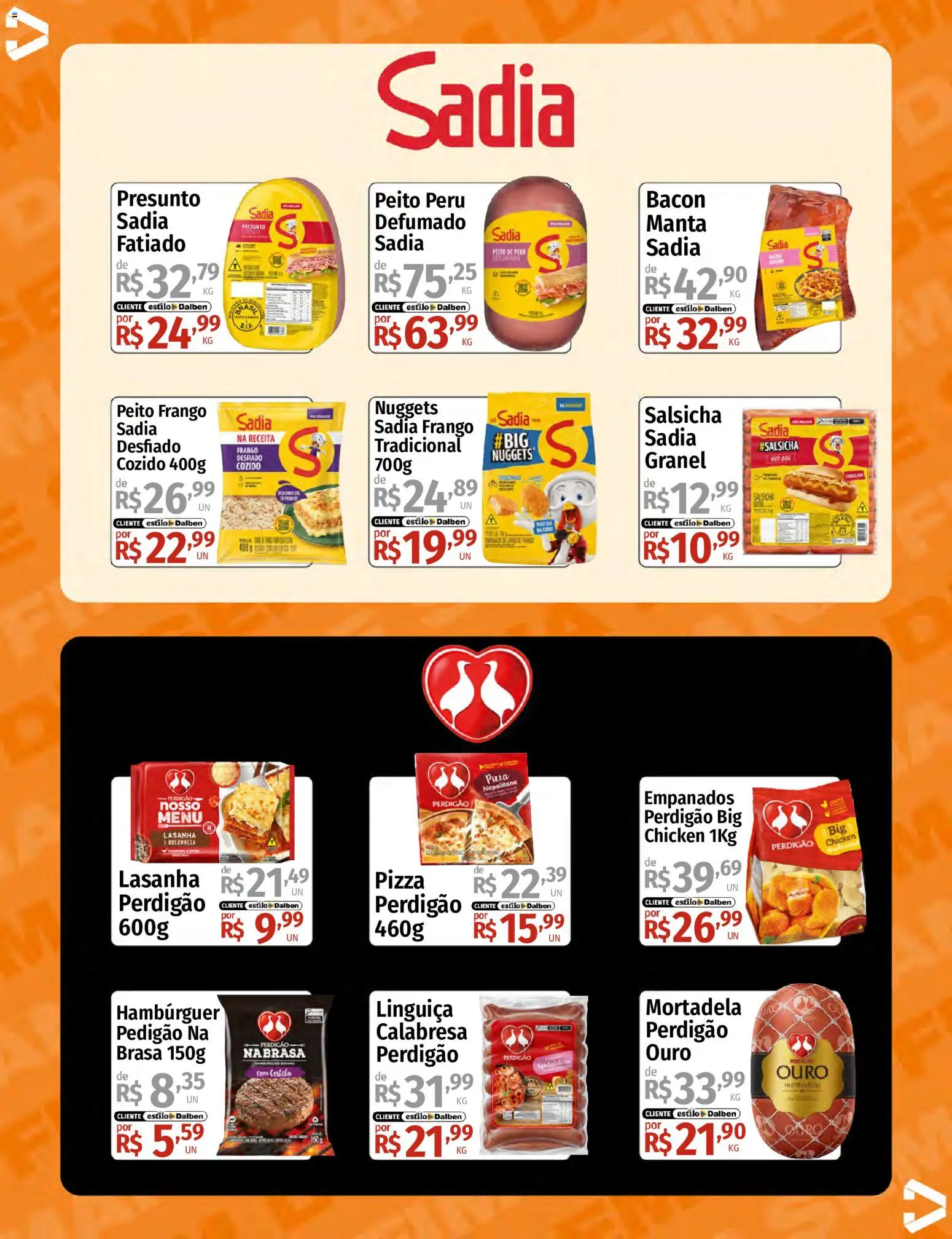 Supermercado Dalben Folheto - válido de 28/08/2026 | Página: 11 | Produtos: Pizza, Hambúrguer, Bacon, Frango