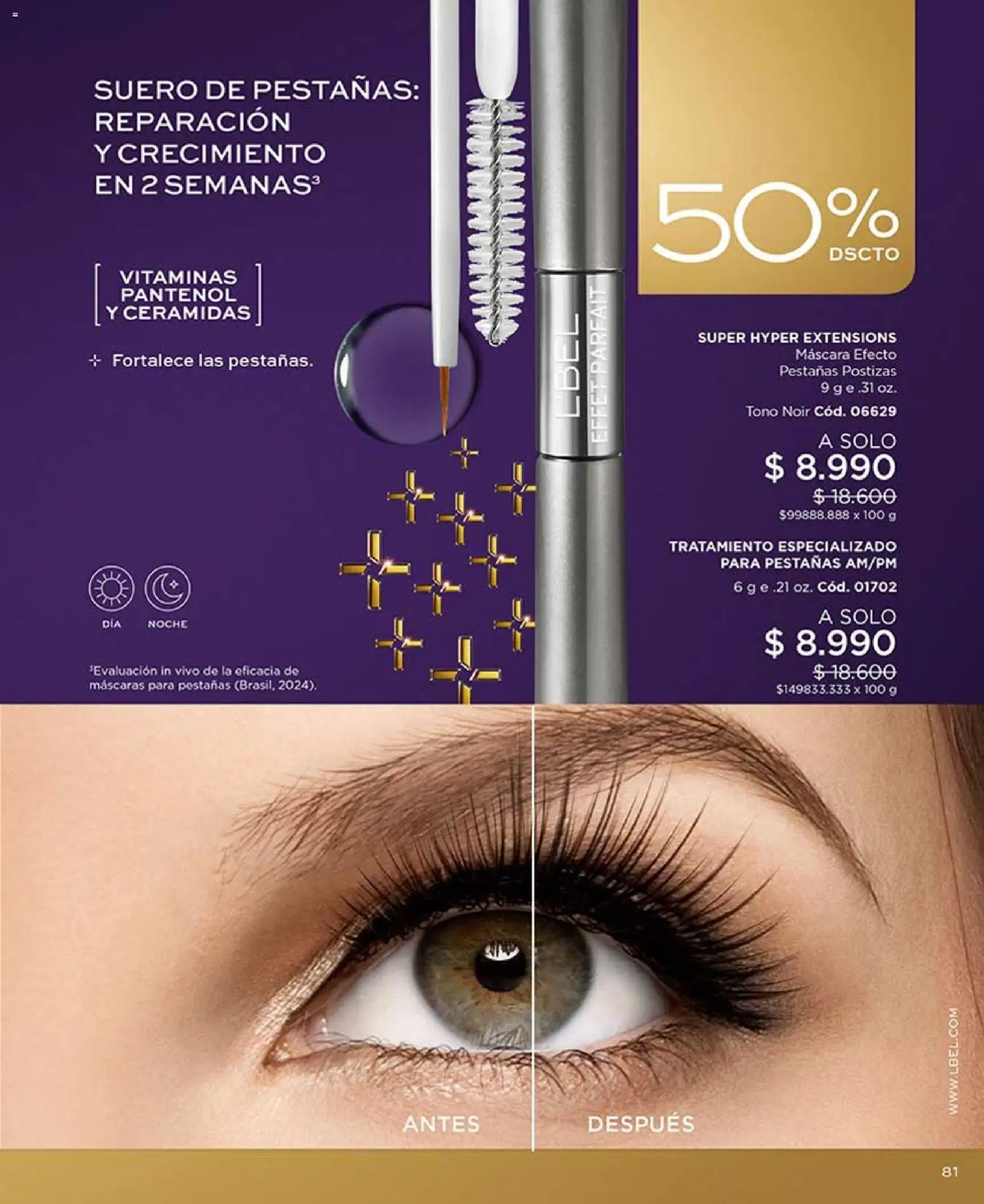 Catálogo L'Bel Campaña 6 │ válido desde el 31.03.2026 | Página: 85 | Productos: Vitaminas, Máscara, Pestañas postizas