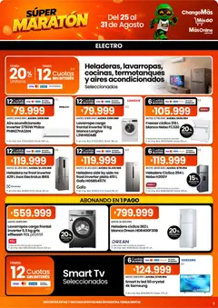 Vista previa Changomas ofertas válido desde el 25/08/2026 | Página: 9 | Productos: Aire acondicionado, Lavarropas, Heladera, Freezer