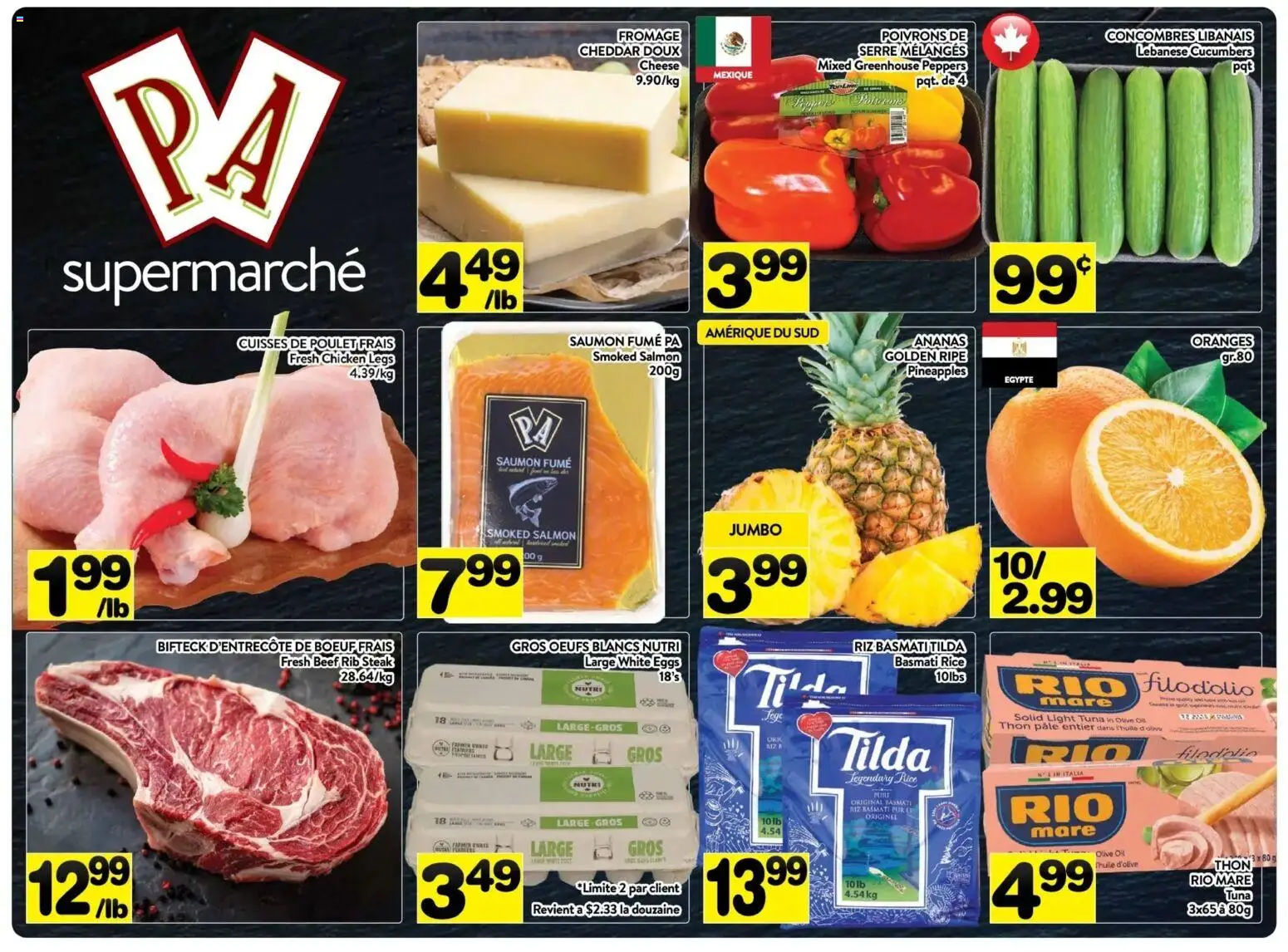 Pa Supermarché flyer valid from 20.04.2026 | Page: 1 | Products: Beef, Cucumbers, Chicken, Oranges