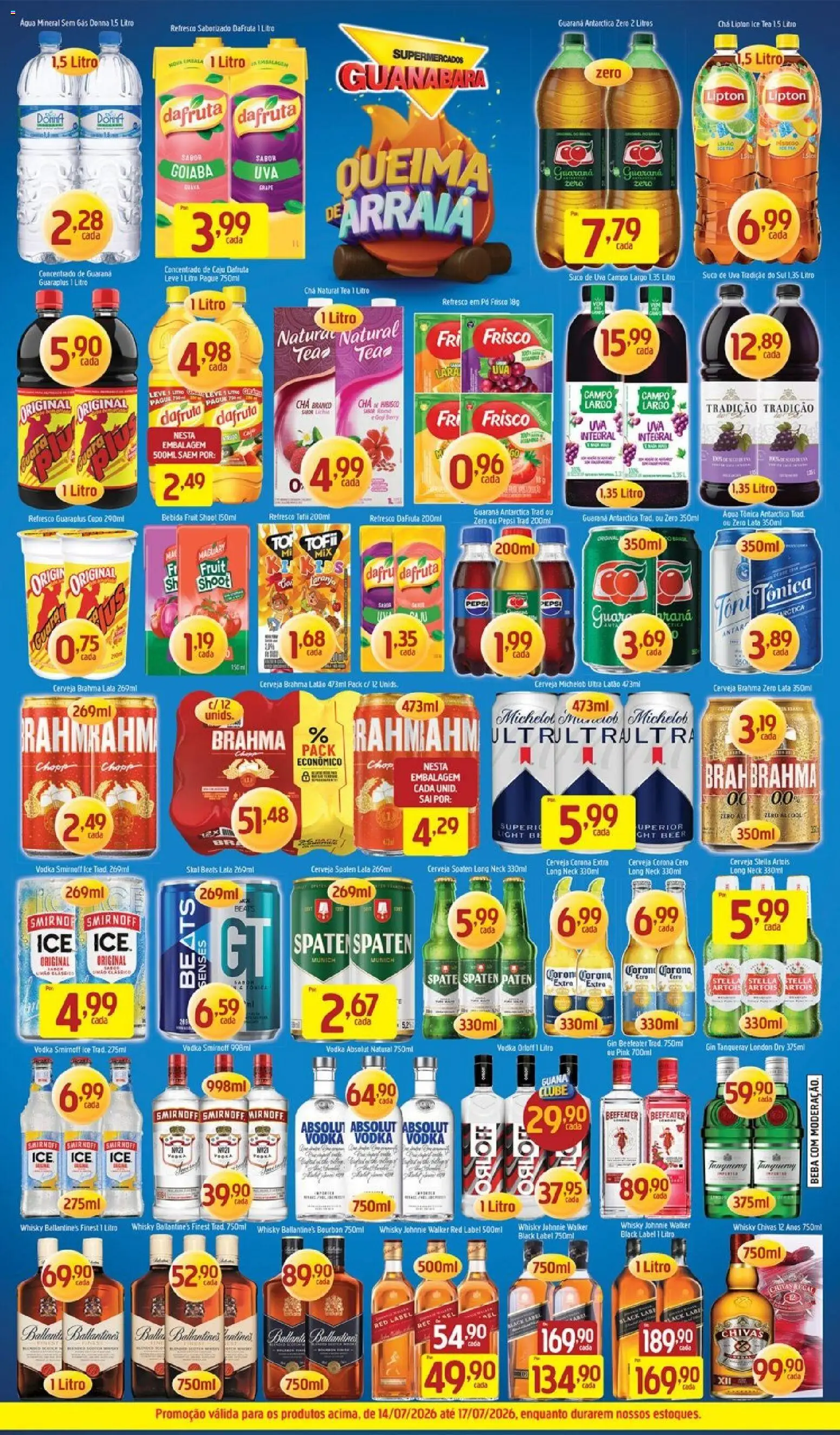 Supermercados Guanabara Folheto - válido de 14/07/2026 | Página: 9 | Produtos: Ice tea, Uva, Guaraplus, Bourbon