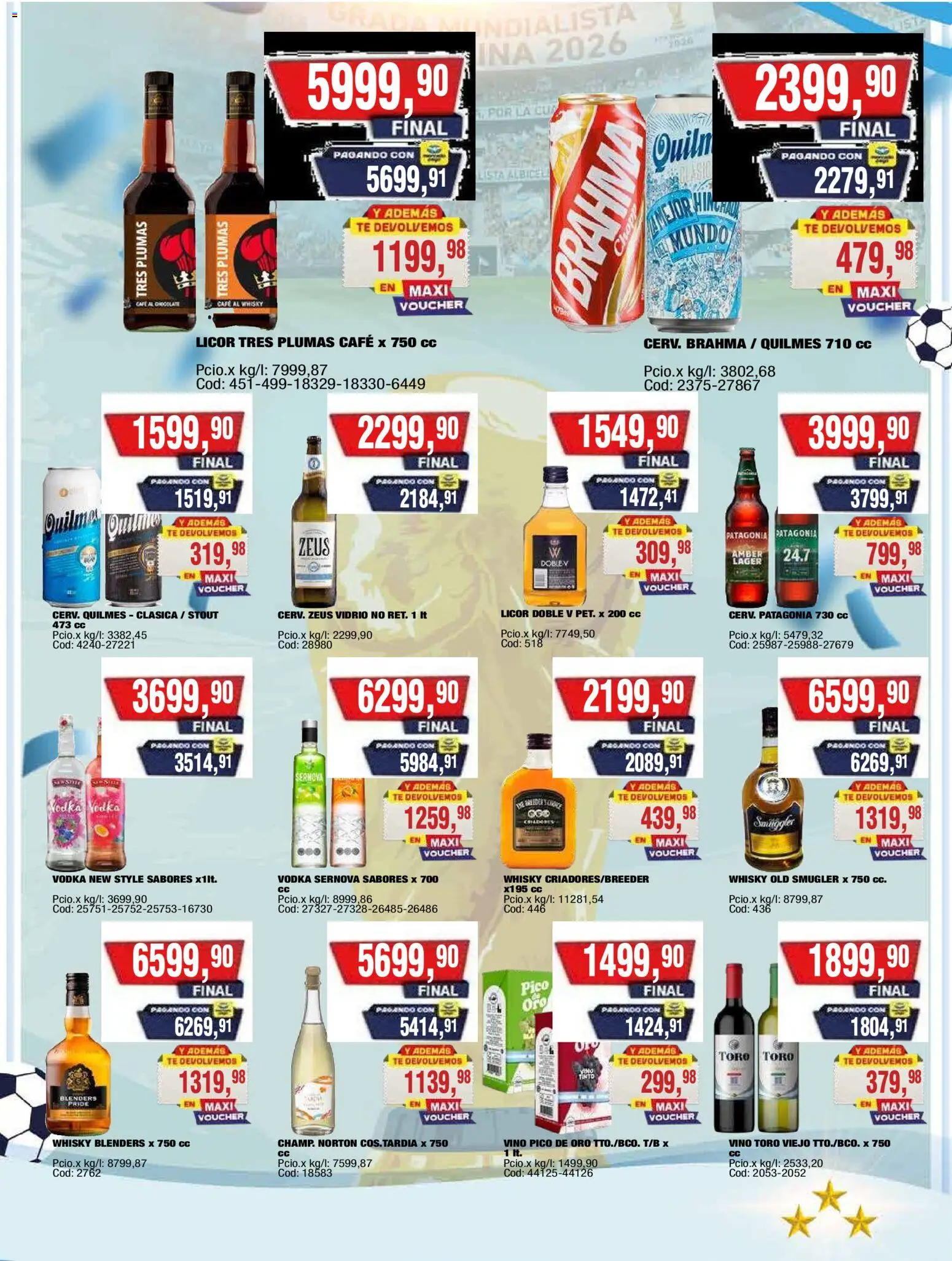 Maxiconsumo ofertas │ válido desde el 20/07/2026 | Página: 22 | Productos: Vodka, Whisky, Café, Vino