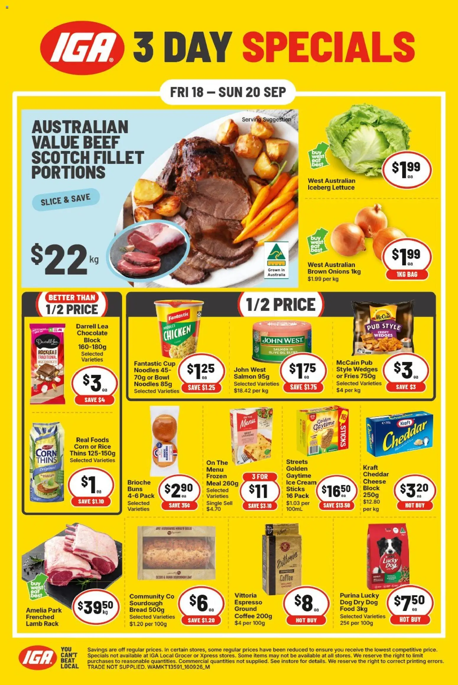 IGA catalogue - valid from 18/09/2026 | Page: 1 | Products: Food, Noodles, Scotch, Fillet