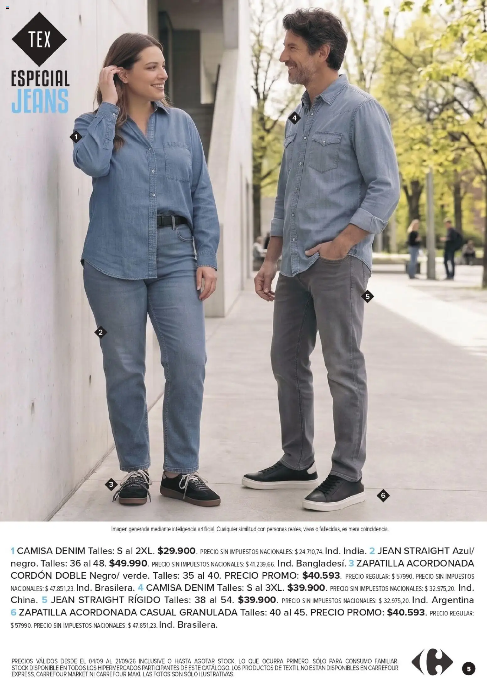 Carrefour - Tex | Especial Jeans │ válido desde el 04/09/2026 | Página: 5 | Productos: Jean, Camisa