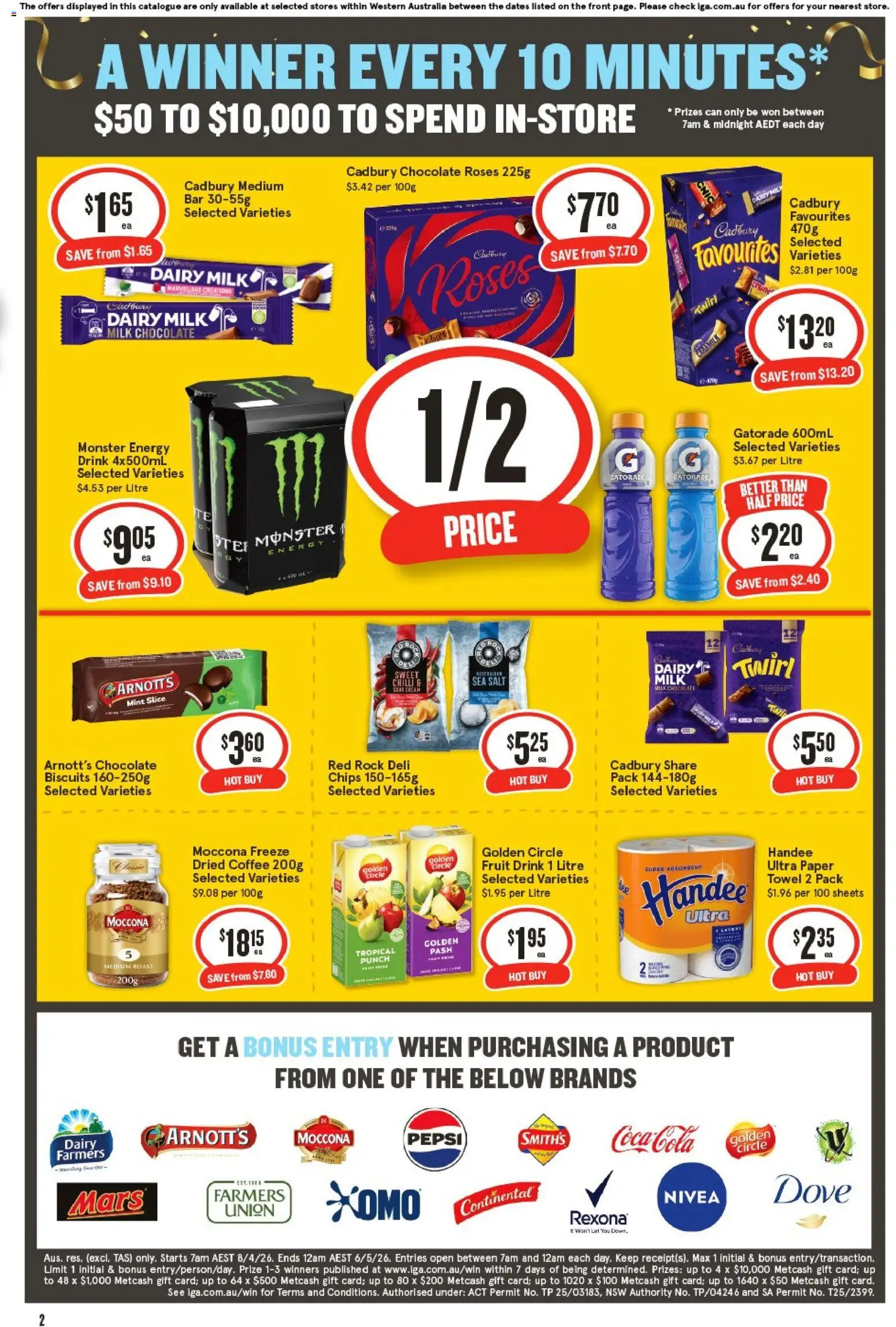 IGA catalogue - valid from 15.04.2026 | Page: 2 | Products: Milk, Coffee, Chocolate, Biscuits