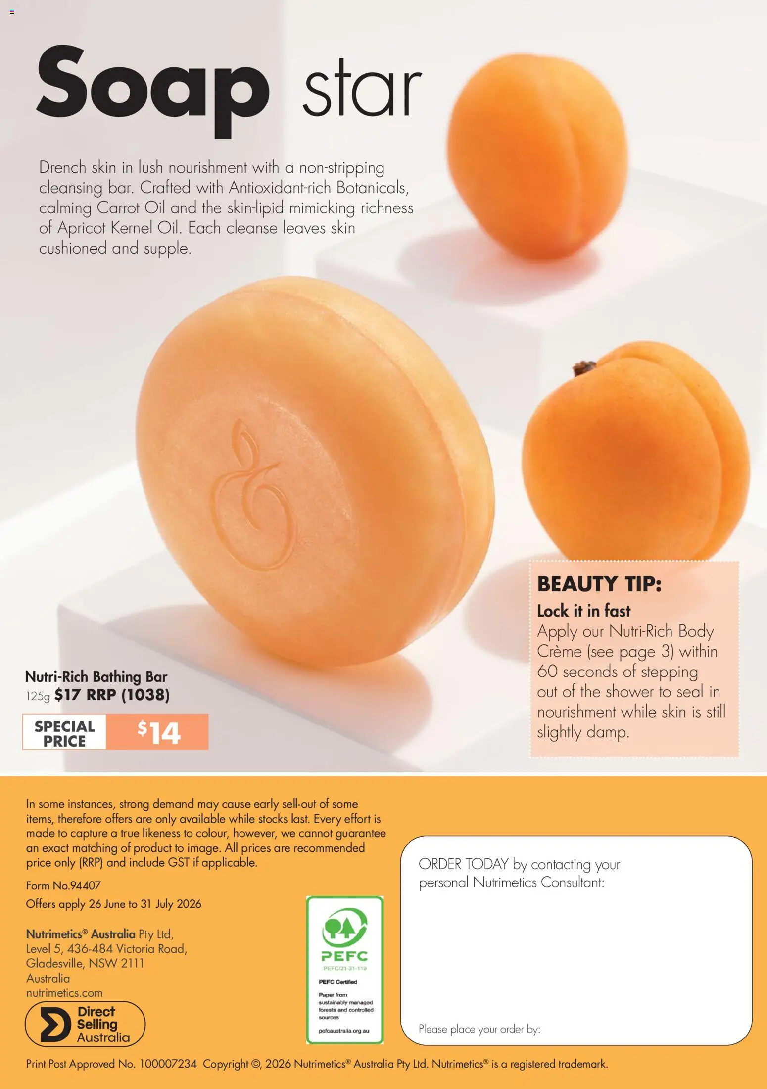 Nutrimetics catalogue - valid from 26/06/2026 | Page: 15 | Products: Shower, Oil, Soap