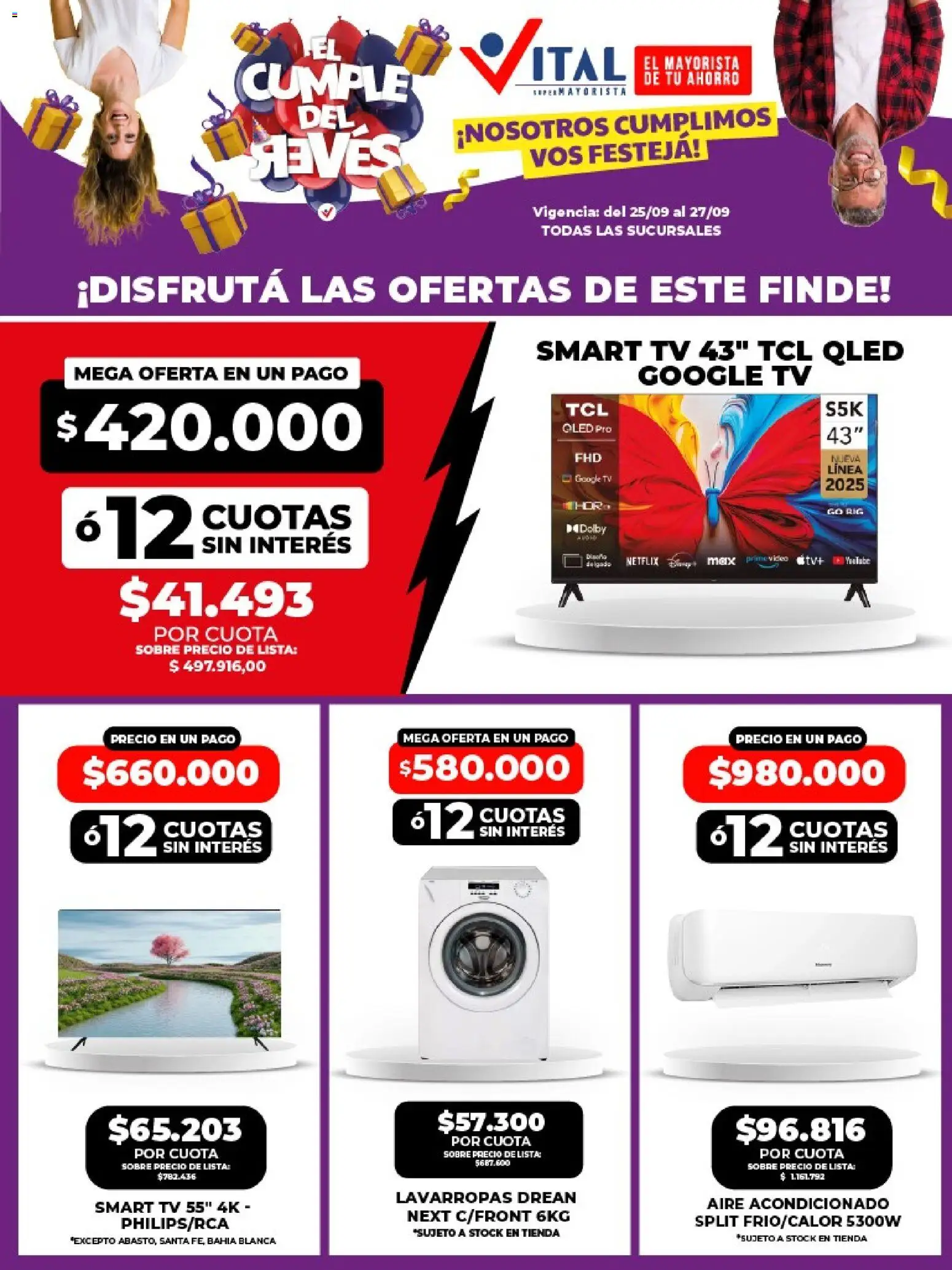 Vital - Ofertas fin │ válido desde el 25/09/2026 | Página: 4 | Productos: Aire acondicionado, Sobre, Lavarropas