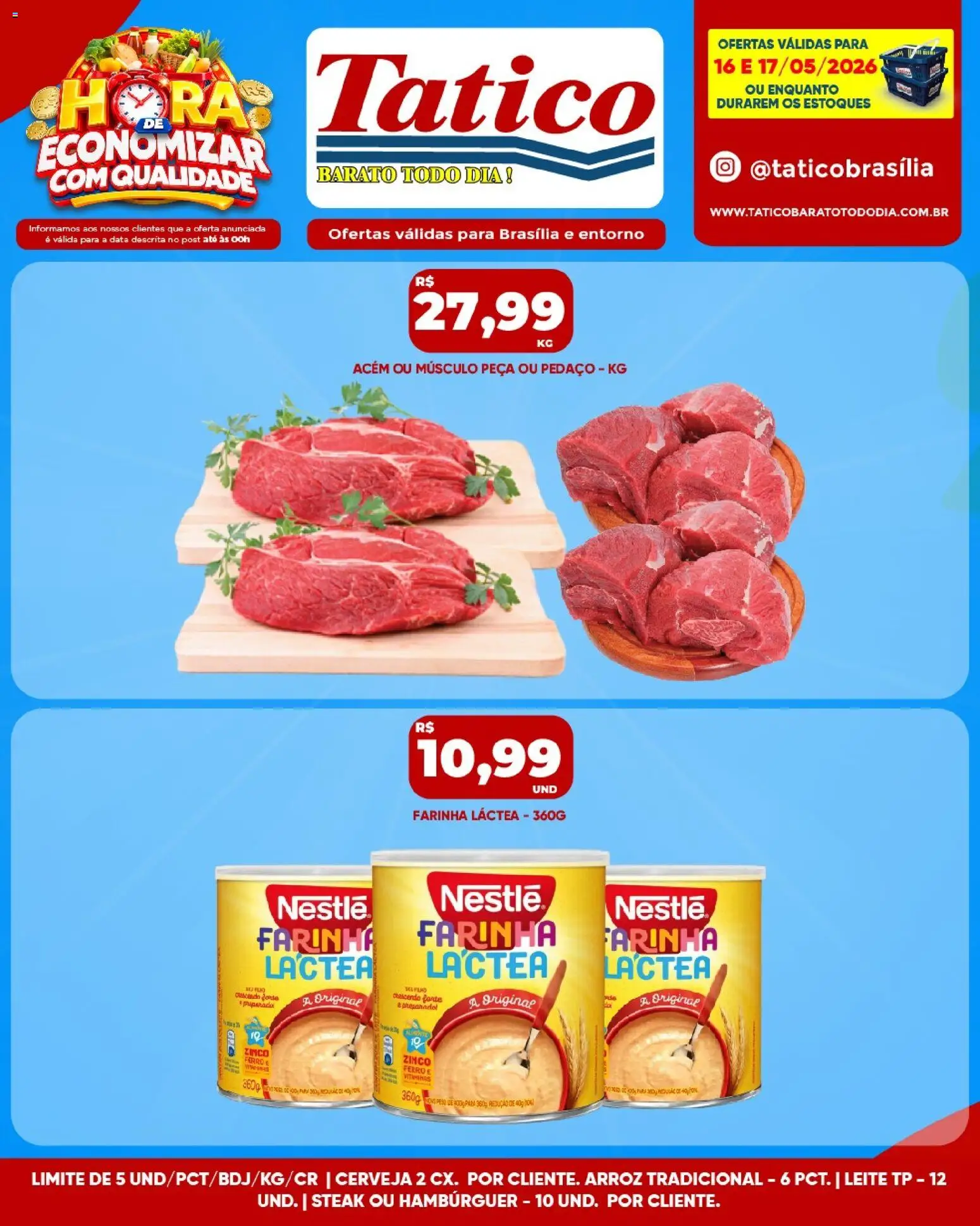Tatico Folheto - válido de 16.05.2026 | Página: 13 | Produtos: Farinha láctea, Acém, Leite, Arroz