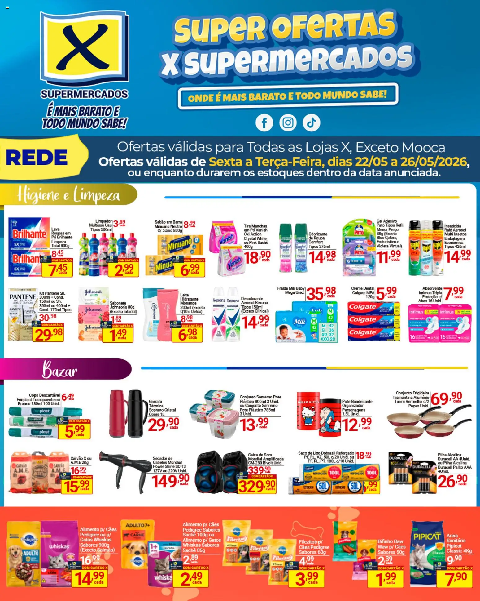 X Supermercados - Ofertas da semana de 22/05/2026 ? Não perca as melhores promoções! | Brasil