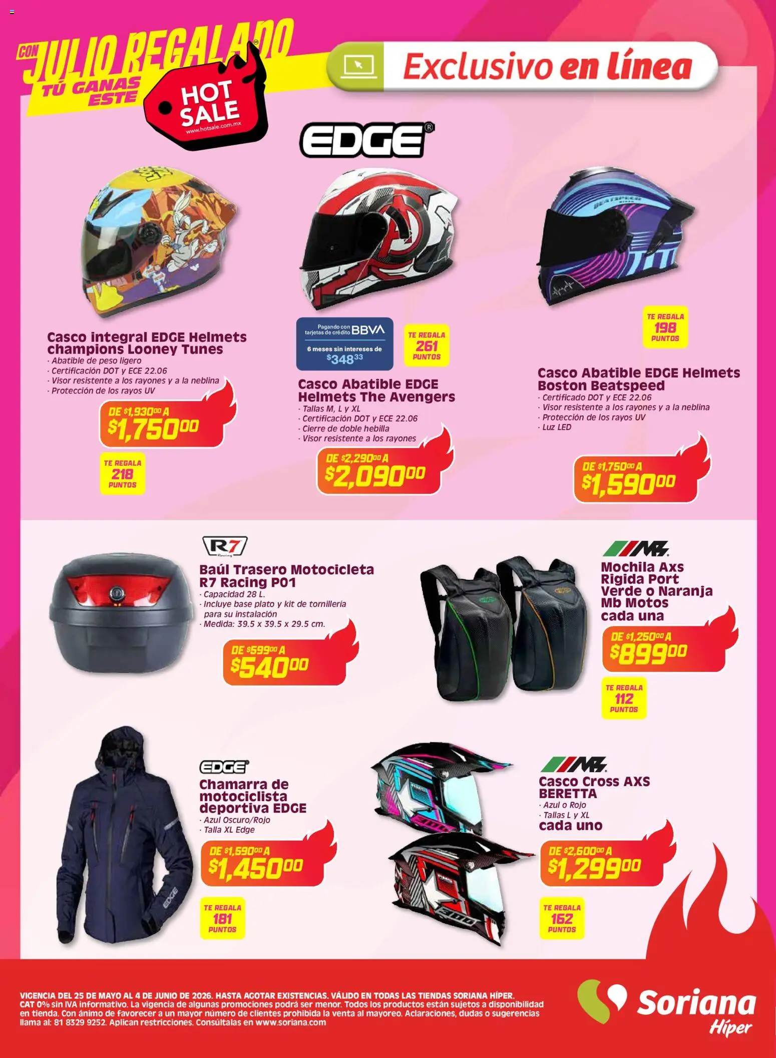 Nuevas ofertas de Soriana válidas en toda la República Mexicana desde el 25.05.2026. ¡Encuentra las mejores ofertas en Soriana Hot Sale Híper Nacional! | Página: 47 | Productos: Chamarra, Mochila, Té, Hebilla
