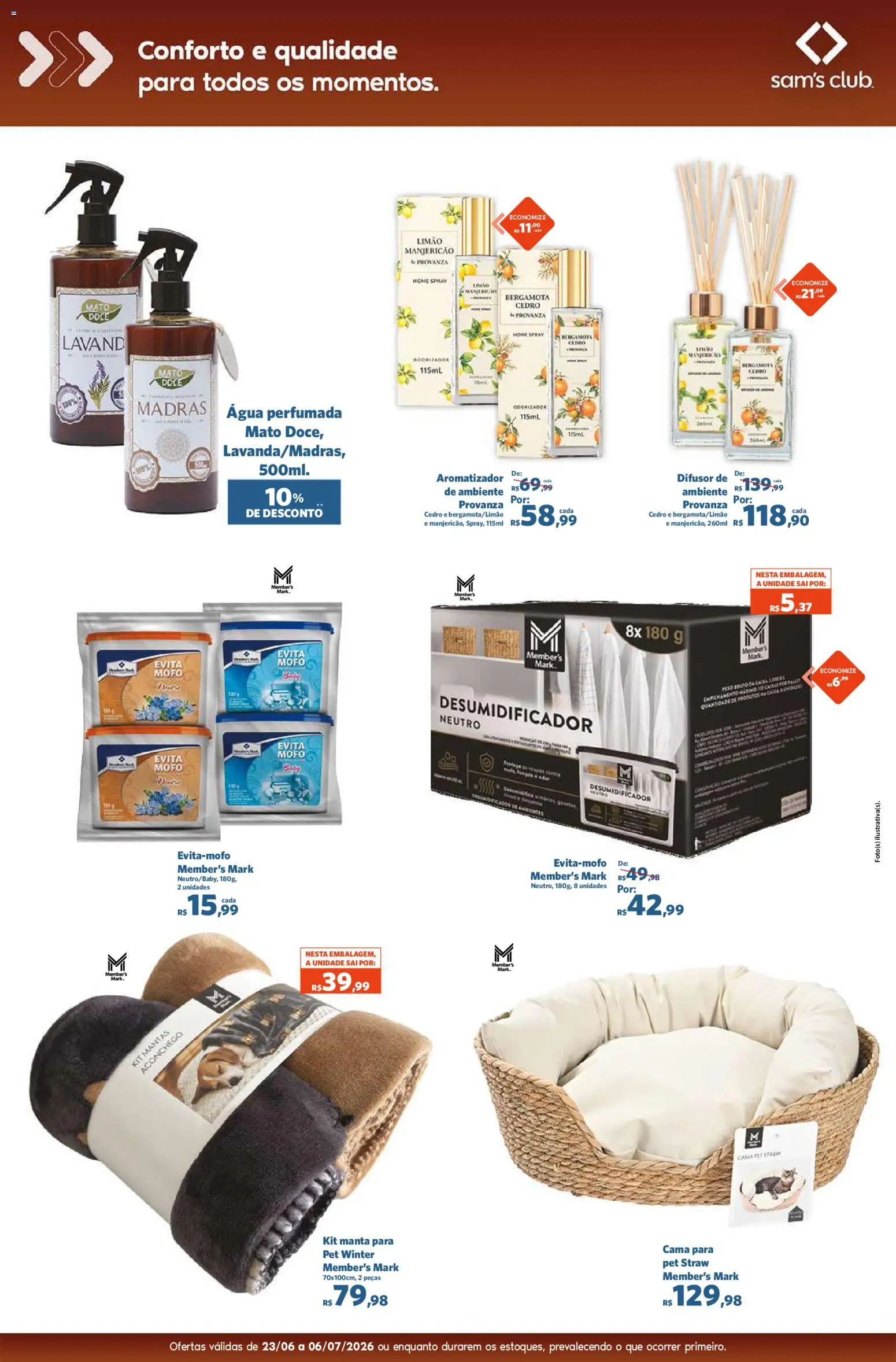 Sam's Club Folheto - válido de 23/06/2026 | Página: 11 | Produtos: Difusor, Bergamota, Manjericão, Cama