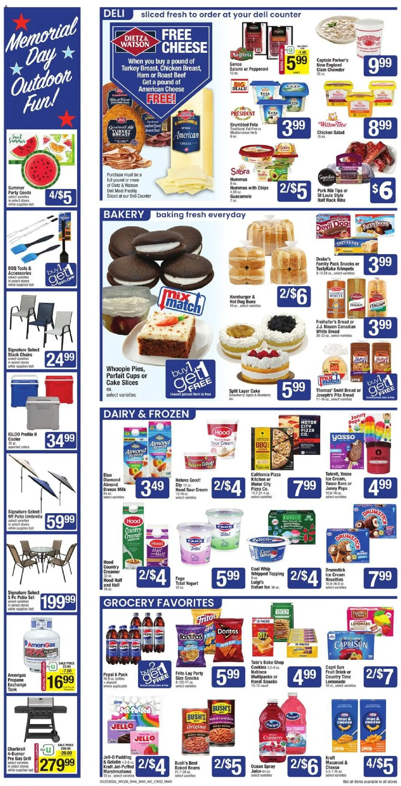 Shaw's Weekly Ad - valid from 22.05.2026 | Page: 2 | Products: Milk, Pizza, Chips, Cream