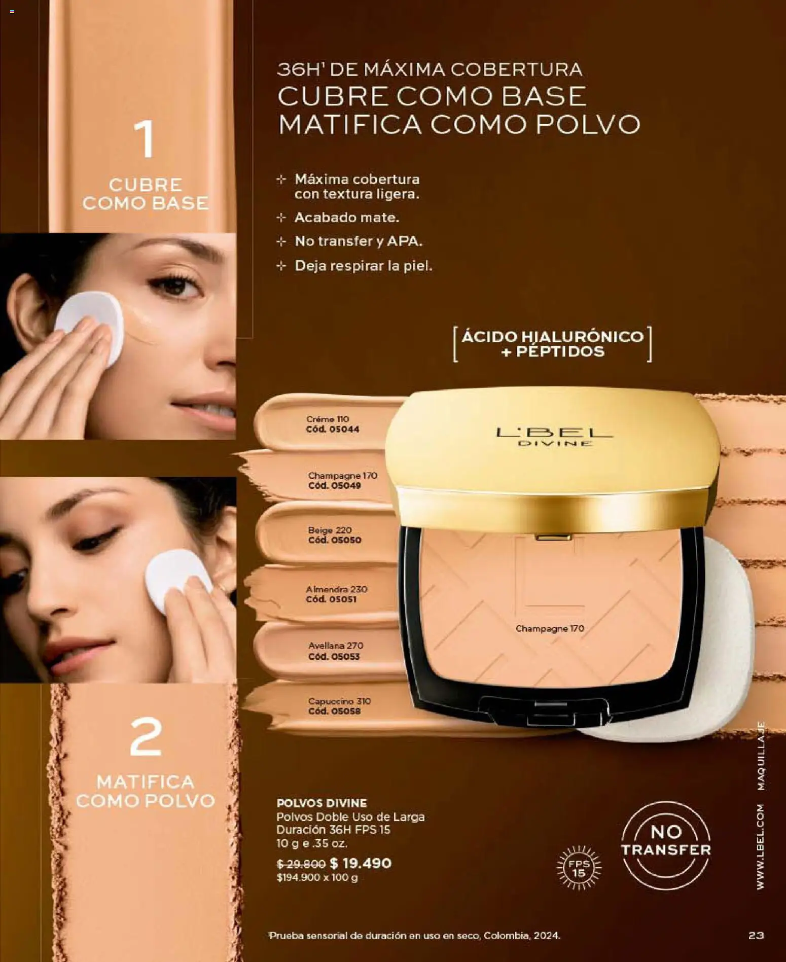 Catálogo L'Bel Campaña 10 │ válido desde el 01.06.2026 | Página: 23 | Productos: Almendra, Maquillaje, Polvo, Base