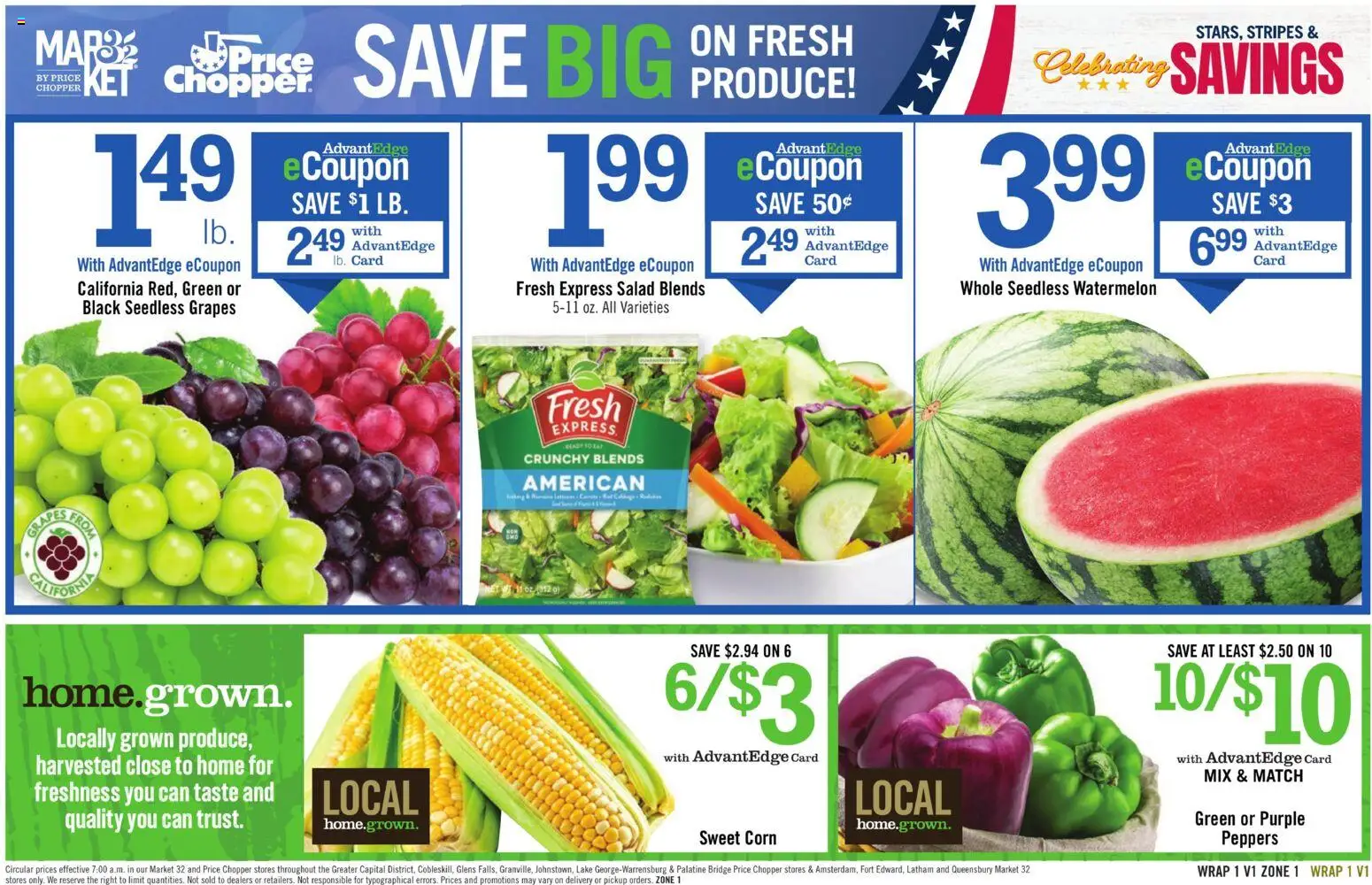 Price Chopper Weekly Ad - valid from 08/09/2026 | Page: 13 | Products: Corn, Peppers, Salad, Seedless grapes