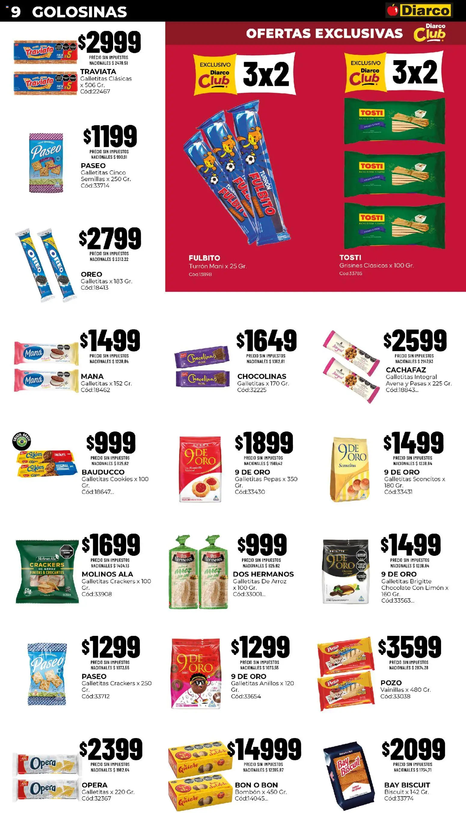 Diarco - Ofertas Pueblo Interior │ válido desde el 10/08/2026 | Página: 9 | Productos: Galletitas, Avena, Oreo, Semillas