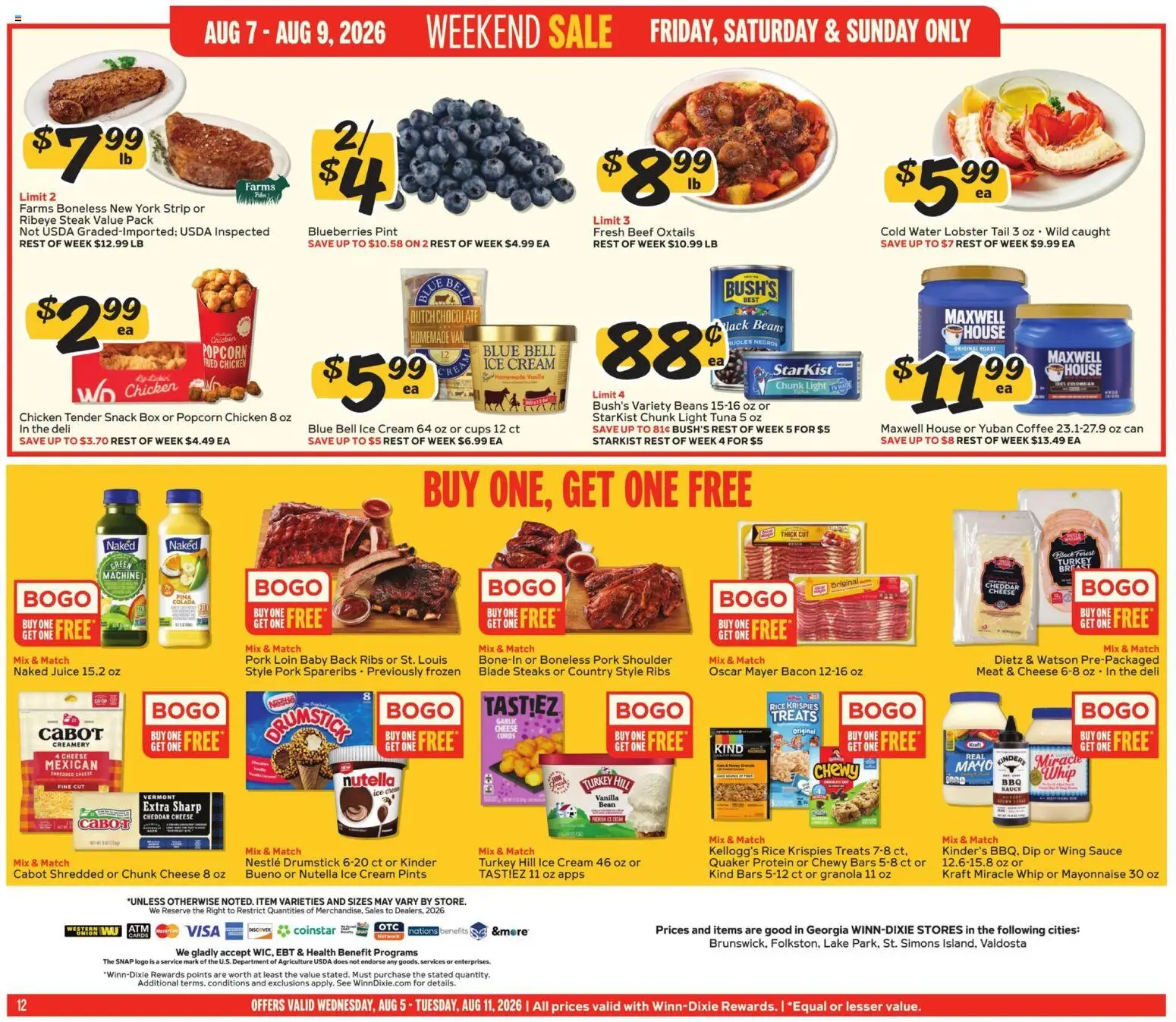 Winn Dixie Weekly Ad - valid from 08/05/2026 | Page: 12 | Products: Box, Juice, Mayonnaise, Sauce