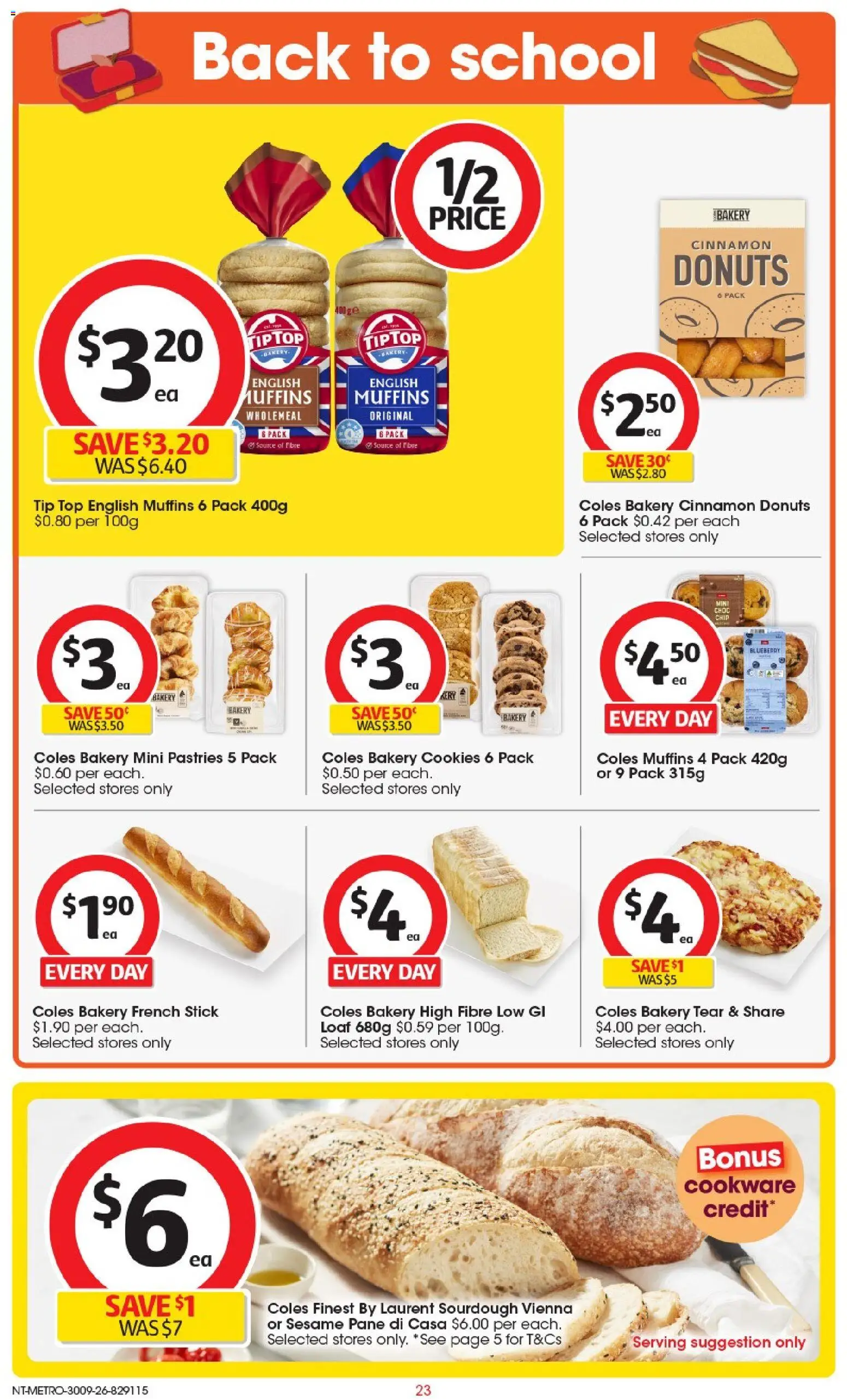 Coles catalogue - valid from 30/09/2026 | Page: 23 | Products: Sesame, Donuts, Cookies, Bakery