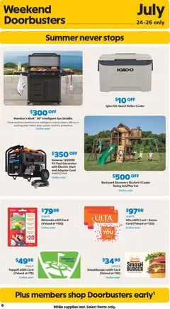 Preview of Sam's Club weekly ads valid from 07/22/2026 | Page: 6 | Products: Griddle, Adapter, Nintendo
