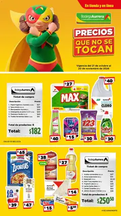 Vista previa de Bodega Aurrerá folleto Precios que no se tocan - Llena tu carrito con esenciales, nuevo folleto de la tienda, válido en México a partir del 21/10/2026