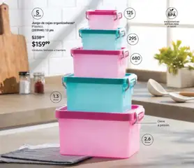Vista previa de Juego de cajas organizadoras*, Plástico. (203940) 13 pts, nuevo folleto de la tienda, válido en México a partir del 10/07/2026 | Página: 101 | Productos: Juego