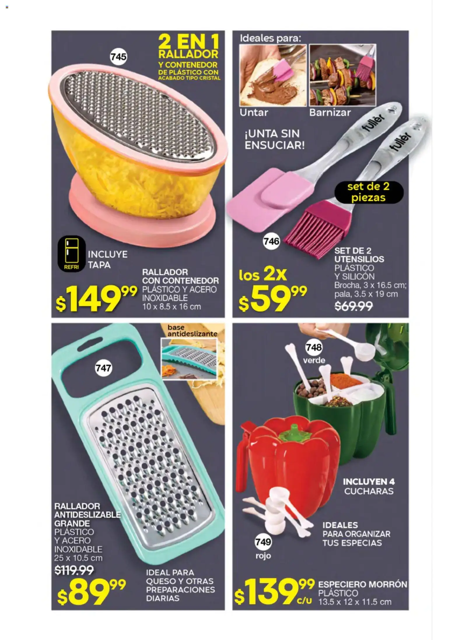 Nuevas ofertas de Fuller válidas en toda la República Mexicana desde el 22/07/2026. ¡Encuentra las mejores ofertas en Fuller campaña 8 2026! | Página: 180 | Productos: Especias, Queso, Rallador, Contenedor