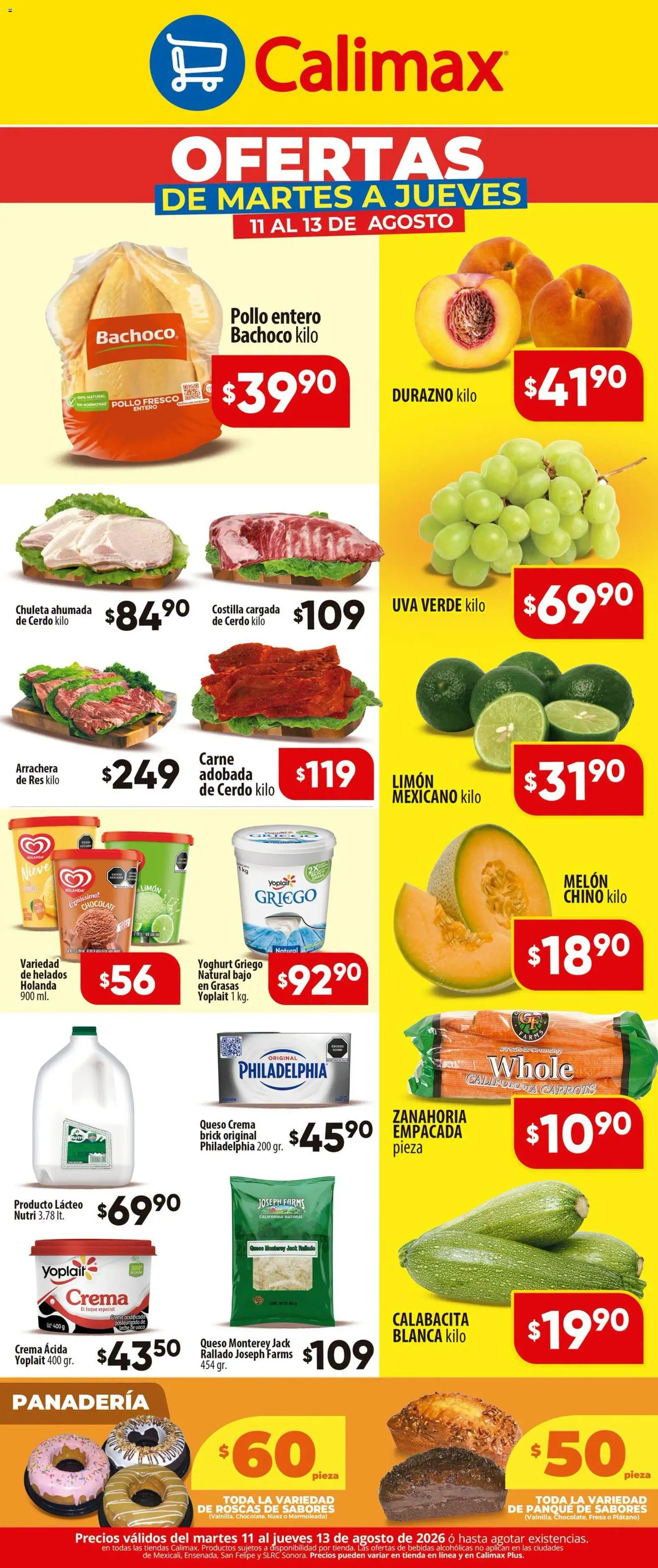 Nuevas ofertas de Calimax válidas en toda la República Mexicana desde el 11/08/2026. ¡Encuentra las mejores ofertas en Calimax folleto! | Página: 2 | Productos: Chuleta, Chuleta ahumada, Calabacita, Bebidas