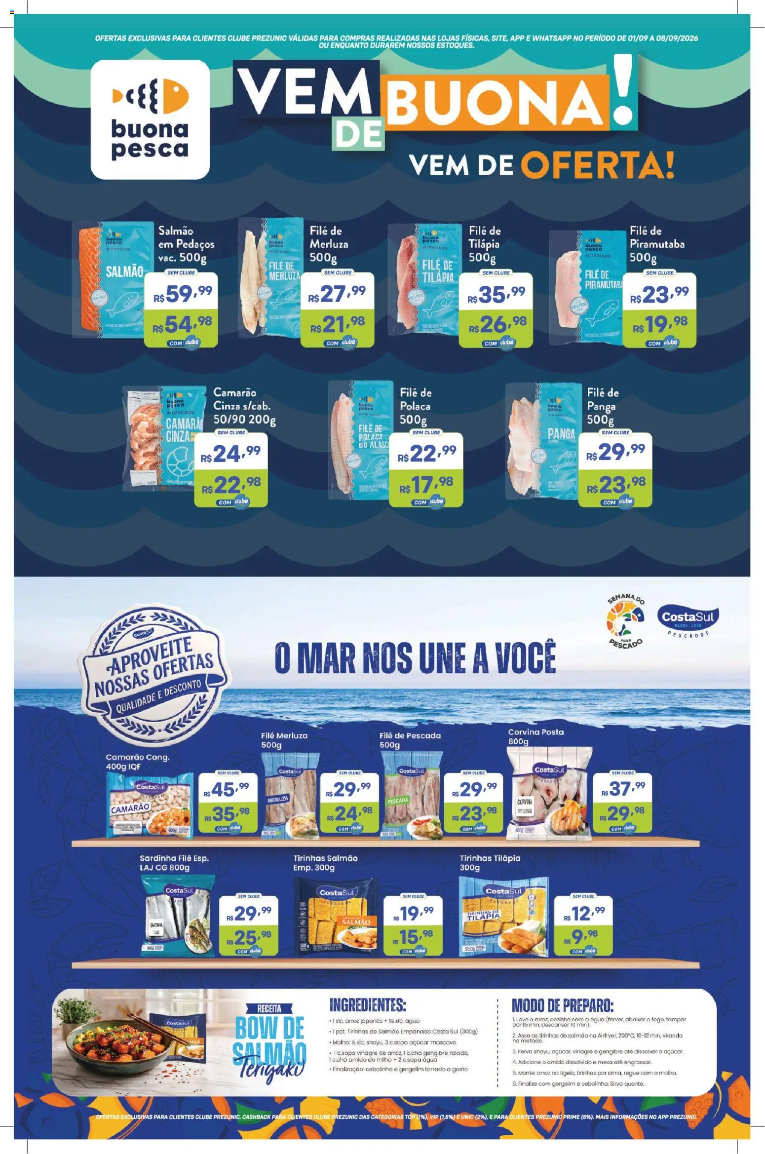 Prezunic Folheto - válido de 01/09/2026 | Página: 2 | Produtos: Salmão, Gergelim, Açúcar mascavo, Sardinha