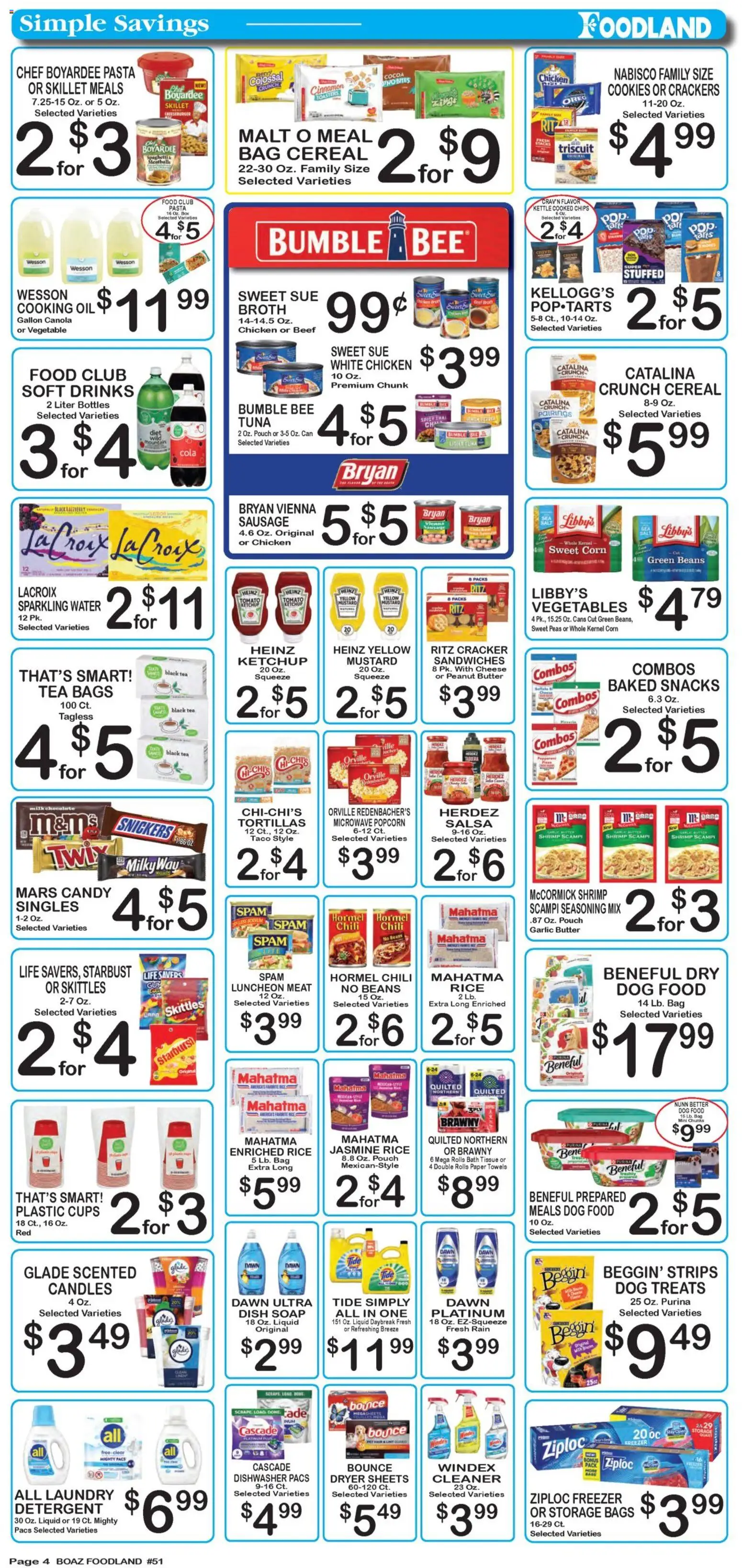 Foodland Weekly Ad - valid from 07/21/2026 | Page: 4 | Products: Rice, Detergent, Salt, Dishwasher